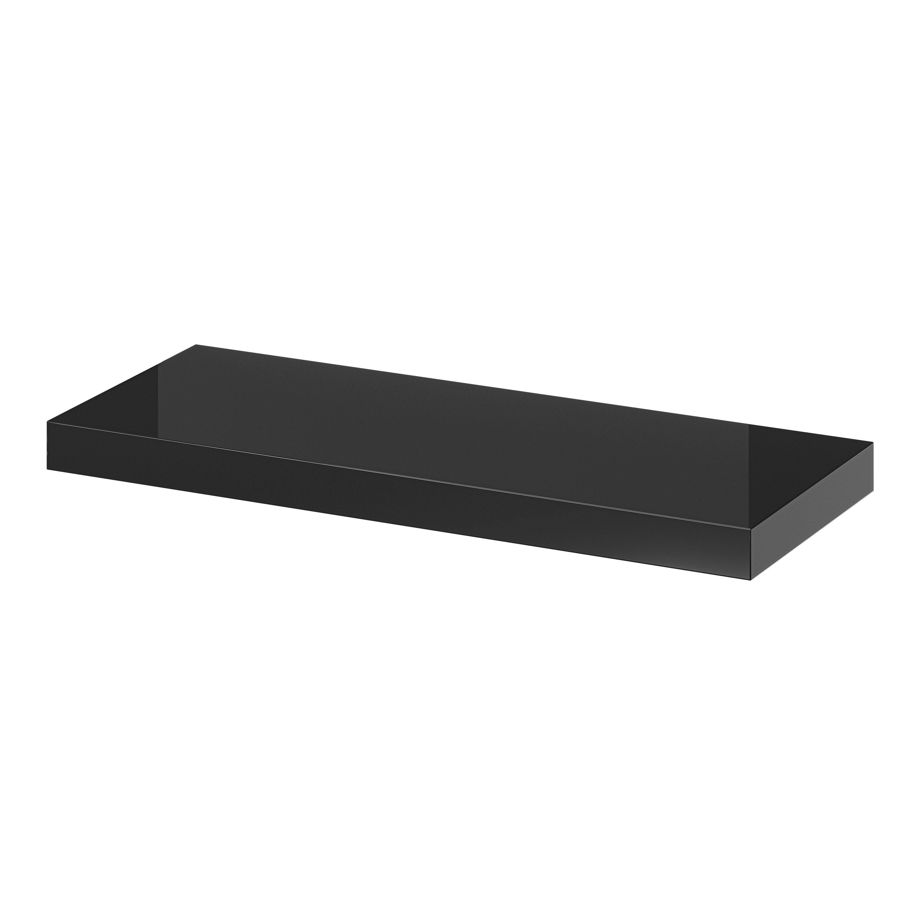 Cusko Black Floating shelf (L)600mm (D)235mm Departments DIY at B&Q