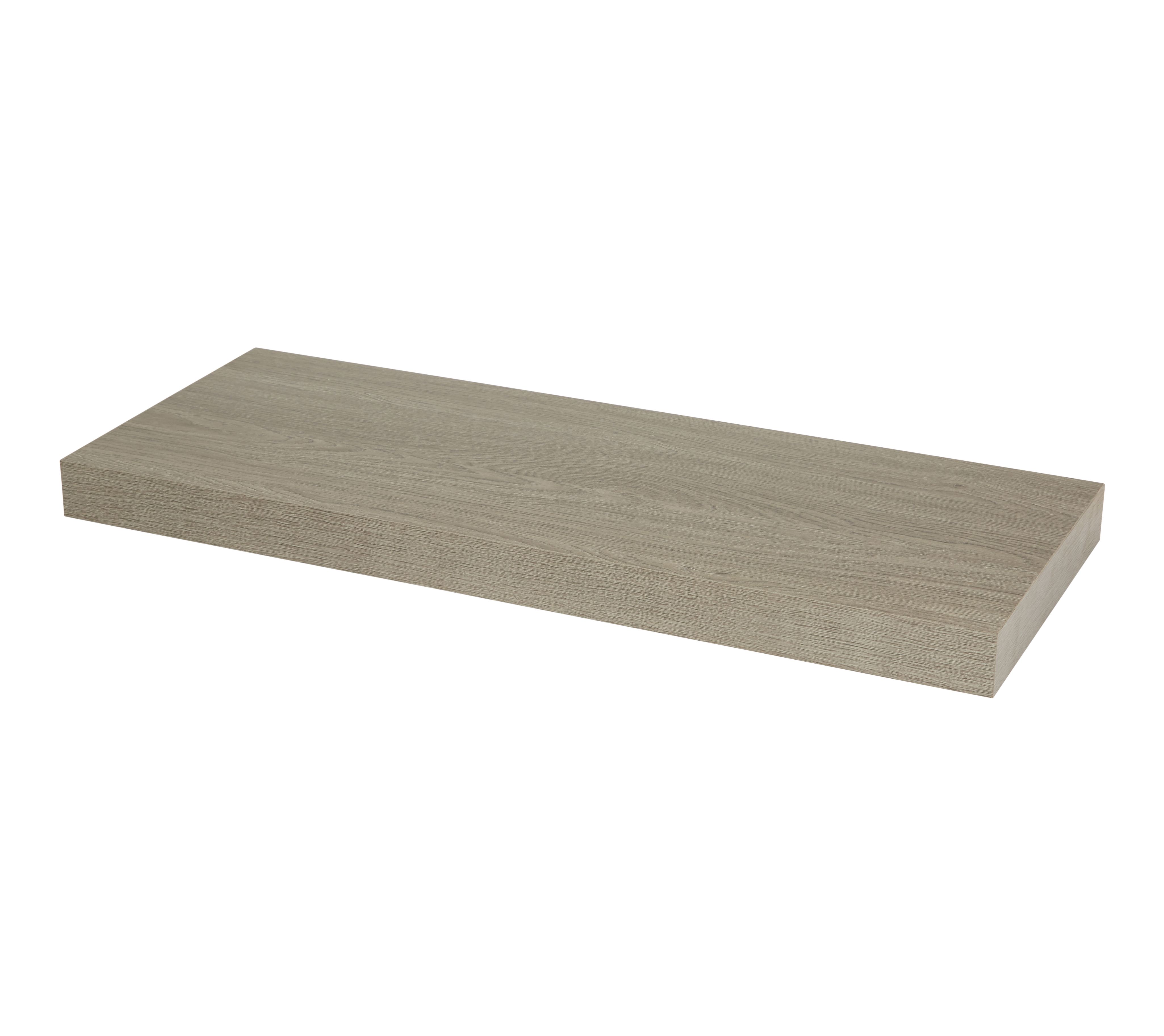 Cusko Grey Oak Effect Floating Shelf L 600mm D 235mm