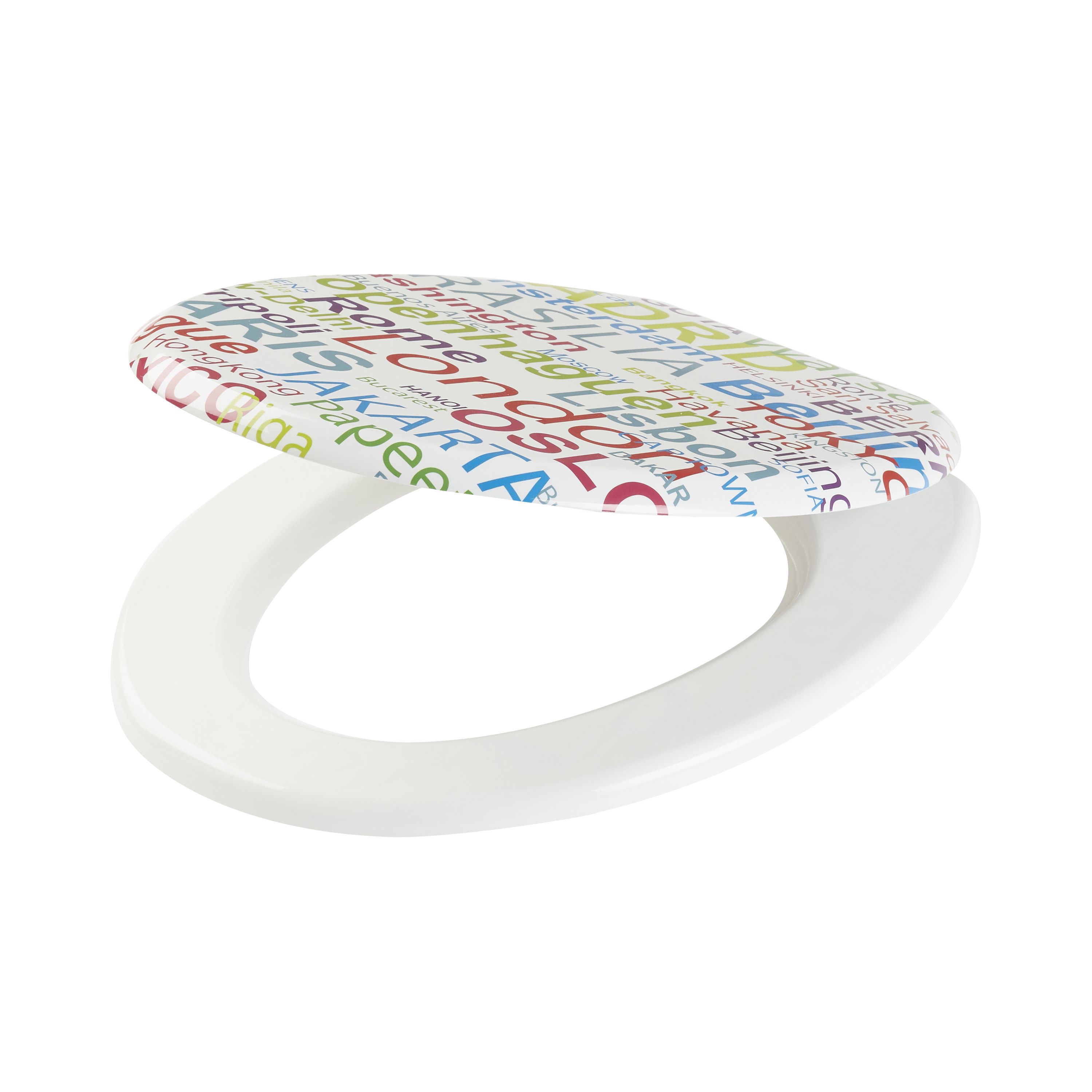 Cooke & Lewis Capitals Multicolour Standard close Toilet seat