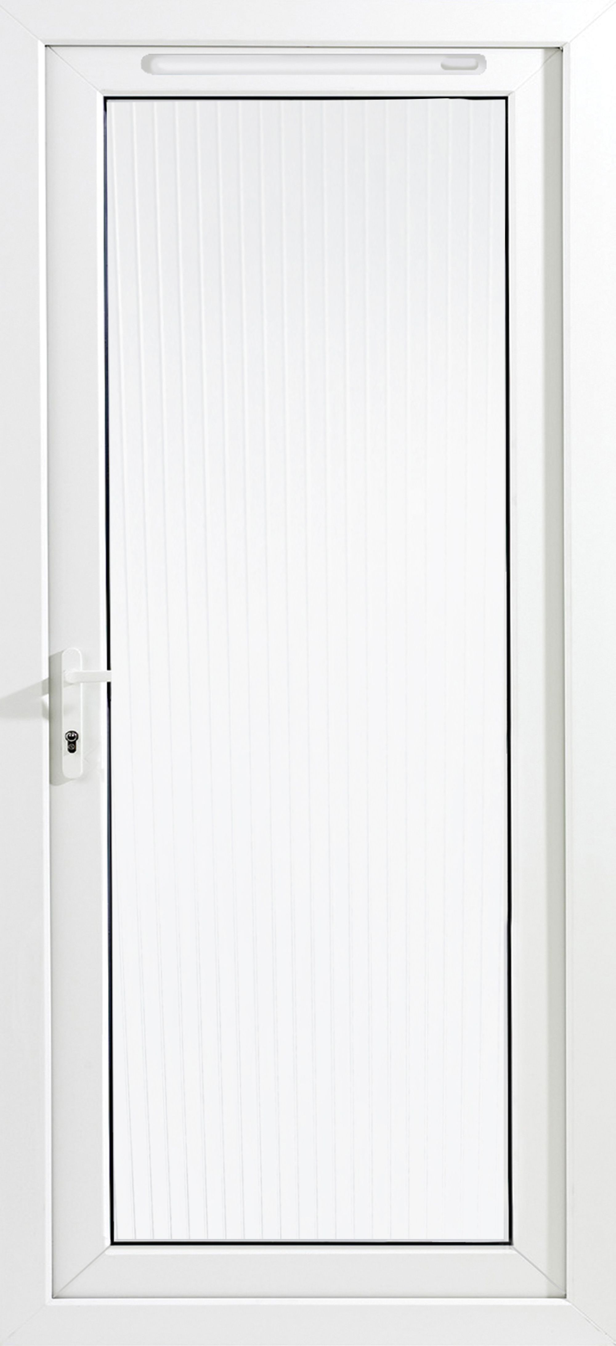 Framed White PVC RH External Back Door, (H)2055mm (W)920mm ...