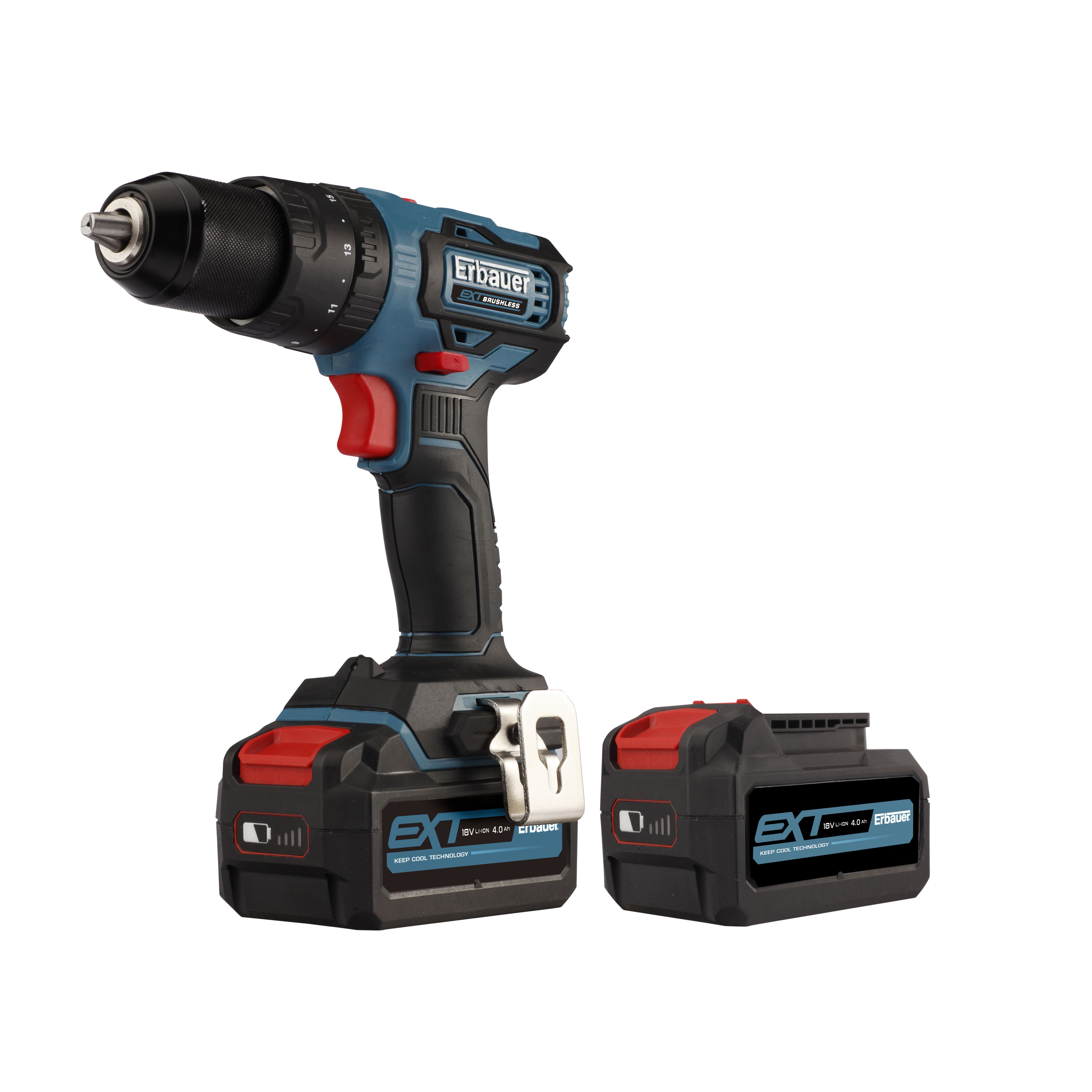 Erbauer EXT Cordless 18V 4Ah Lithiumion Brushless Combi drill 2