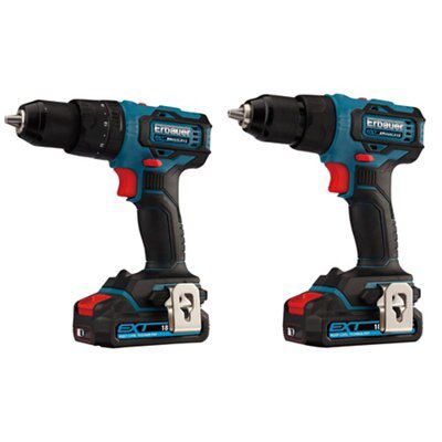 Erbauer Ext 18V 2 X 2Ah Li-Ion Cordless Combi Drill & Drill Driver Edd18-Li-2