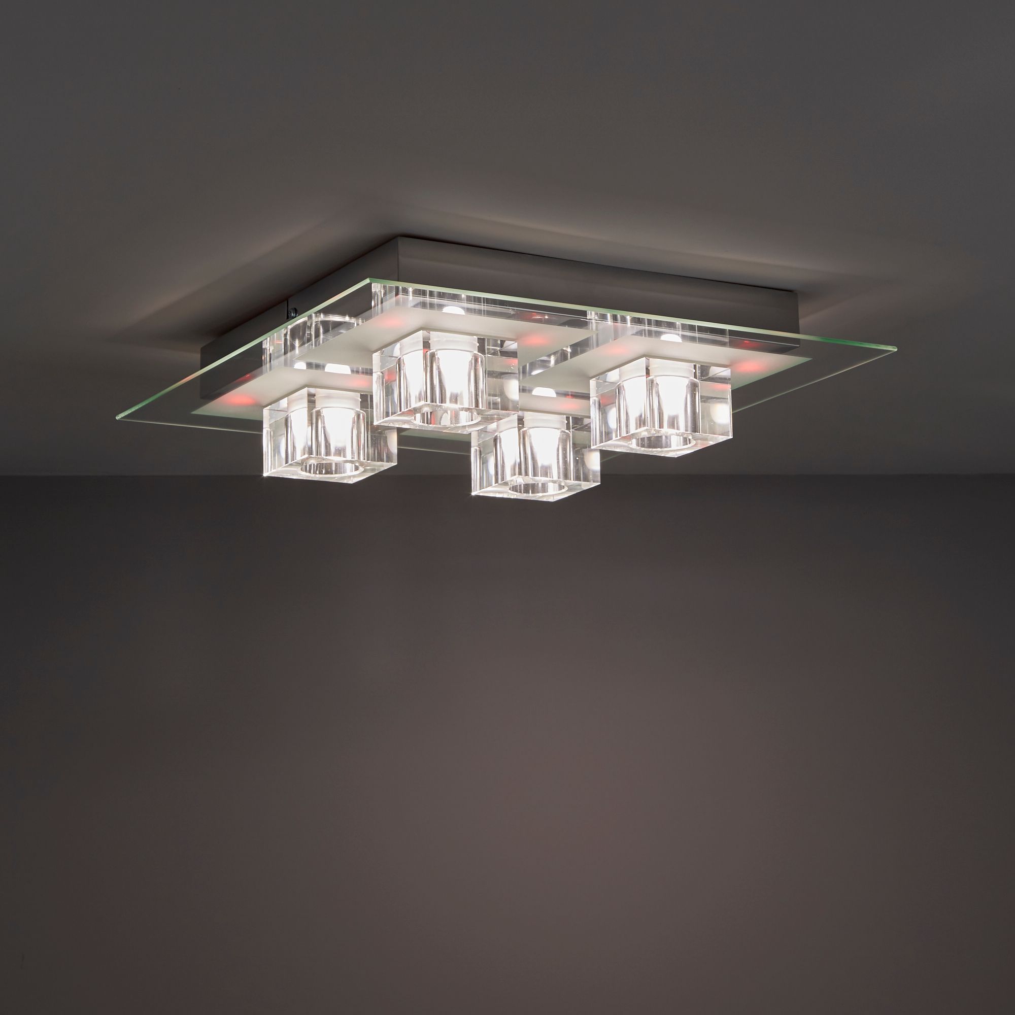 Fama Brushed Chrome effect 4 Lamp Ceiling light ...