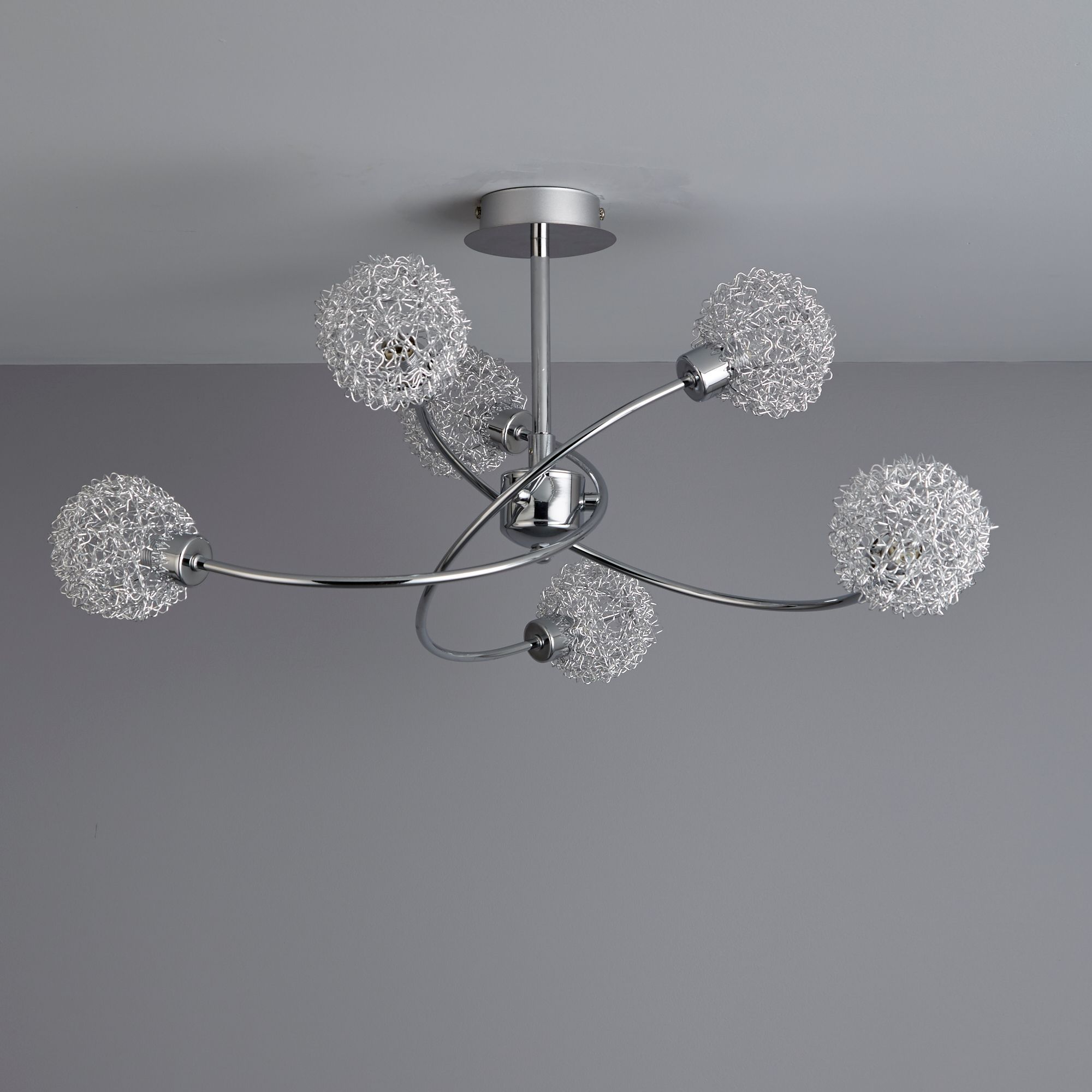 Caelus Chrome Effect 6 Lamp Ceiling Light | Departments | DIY at B&Q