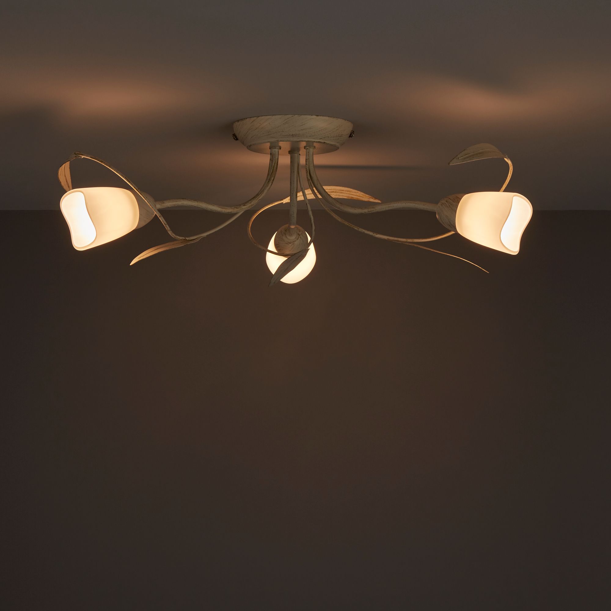 Honos Brushed Cream Gold Effect 3 Lamp Ceiling Light Departments