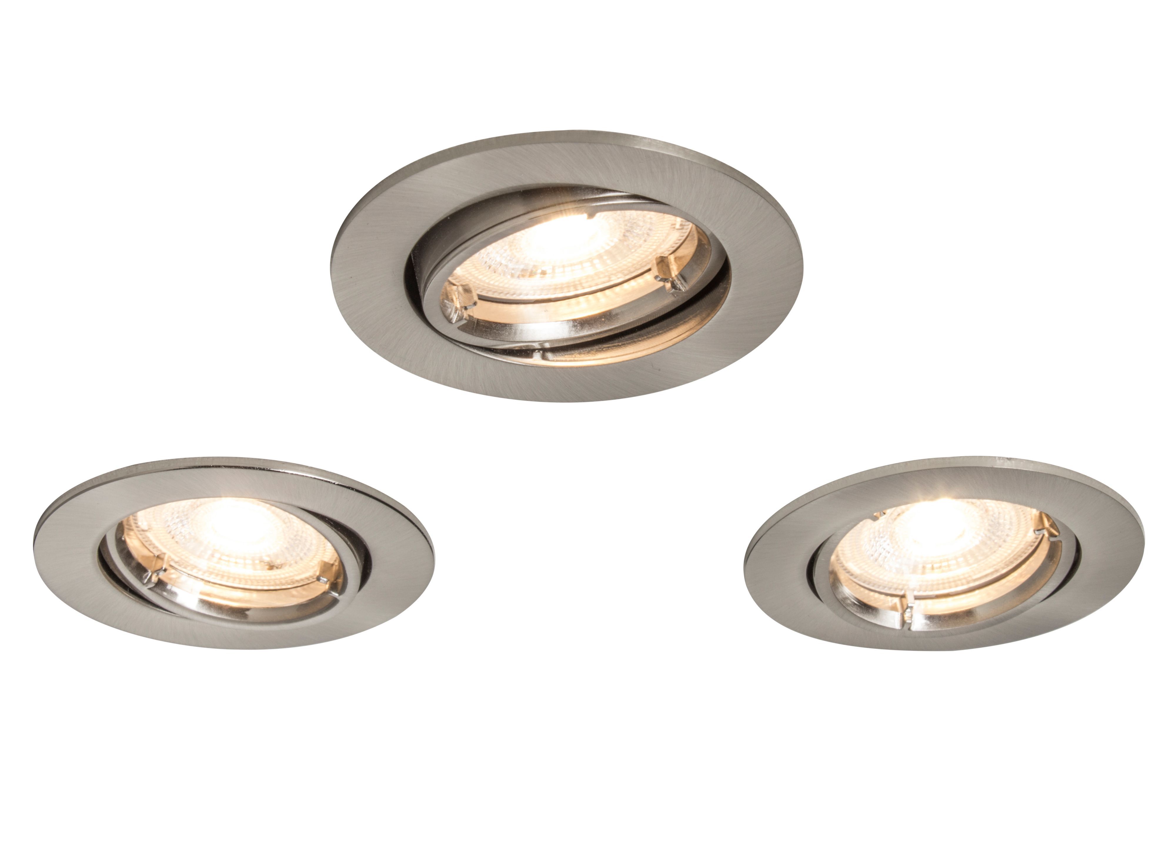 Colours Brushed Chrome LED Adjustable Recessed Downlight 4 9 W IP20   3663602804529 01c