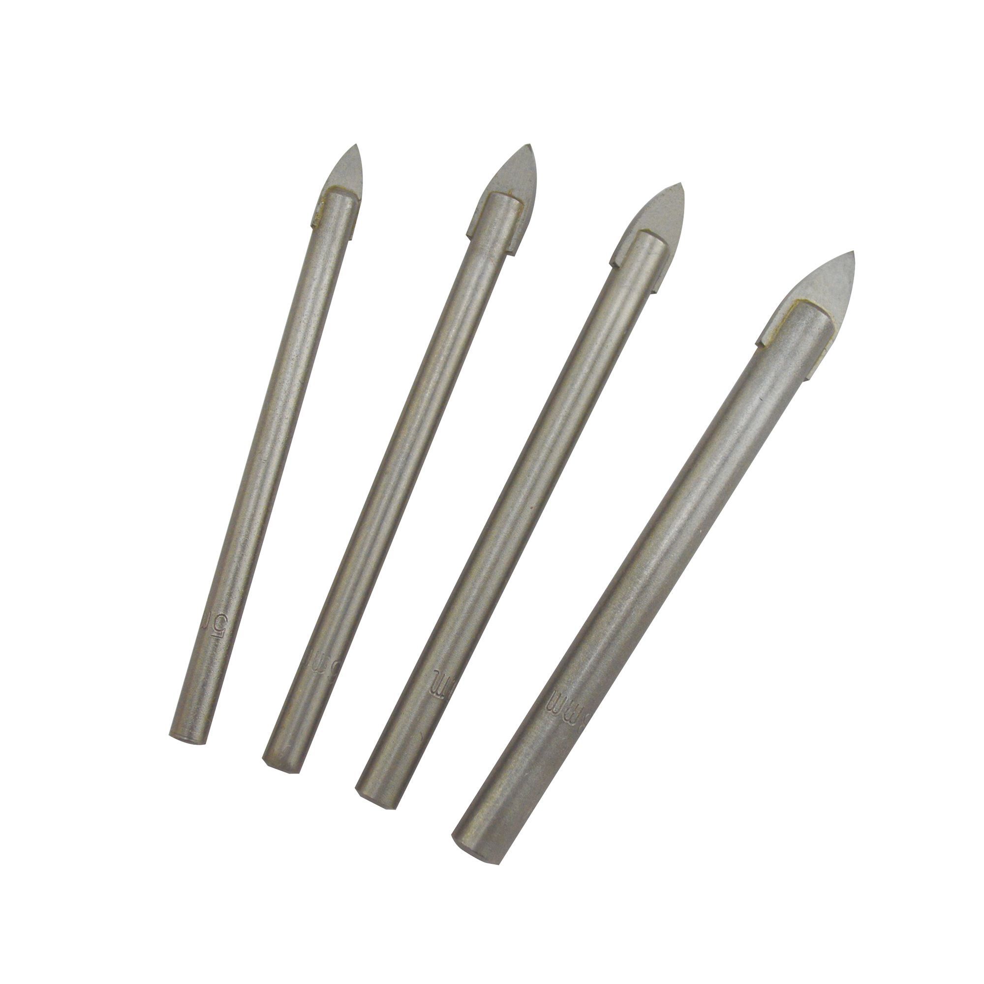 Universal 4 piece Tile & glass drill bit set Departments DIY at B&Q