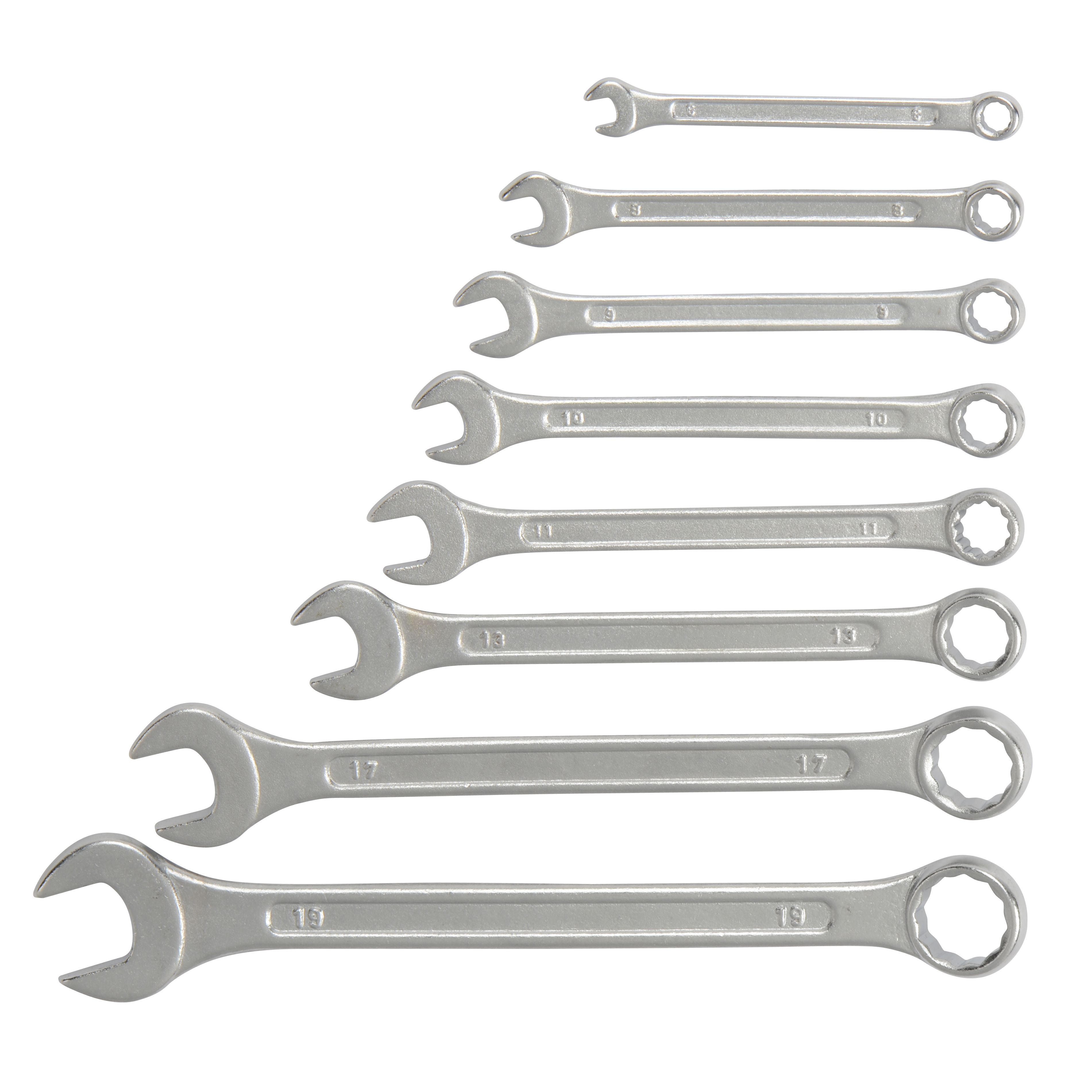 Combination spanners, Set of 8 | Departments | DIY at B&Q