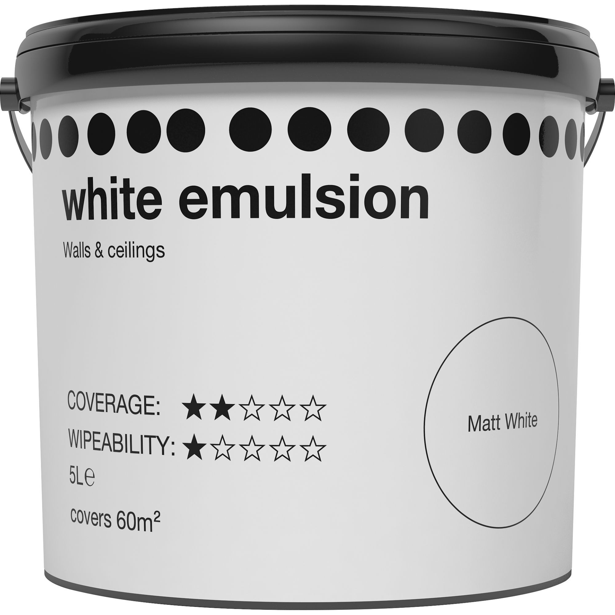 White Matt Emulsion paint 5L Departments DIY at B&Q