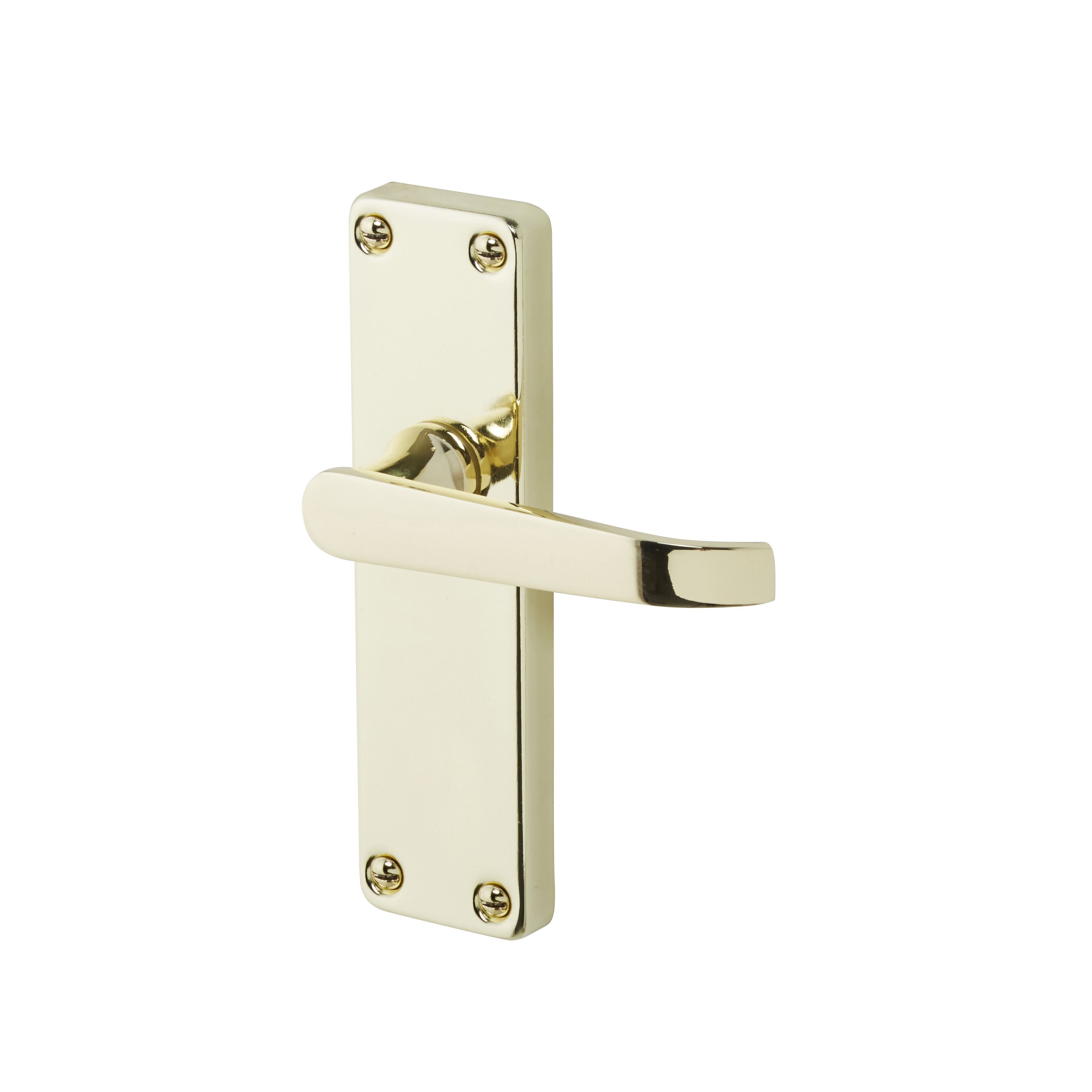 Arsk Polished Brass Effect Internal Straight Latch Door Handle Pair Departments Diy At Bandq