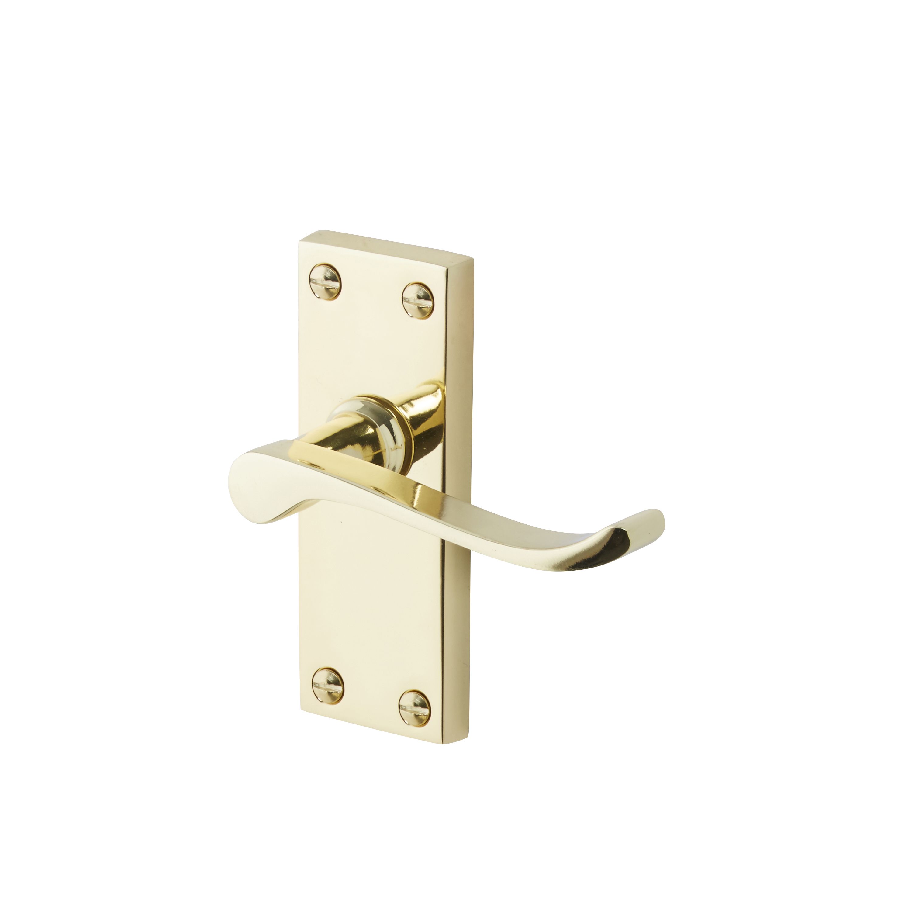 Toen Polished Brass Effect Internal Scroll Latch Door Handle Pair