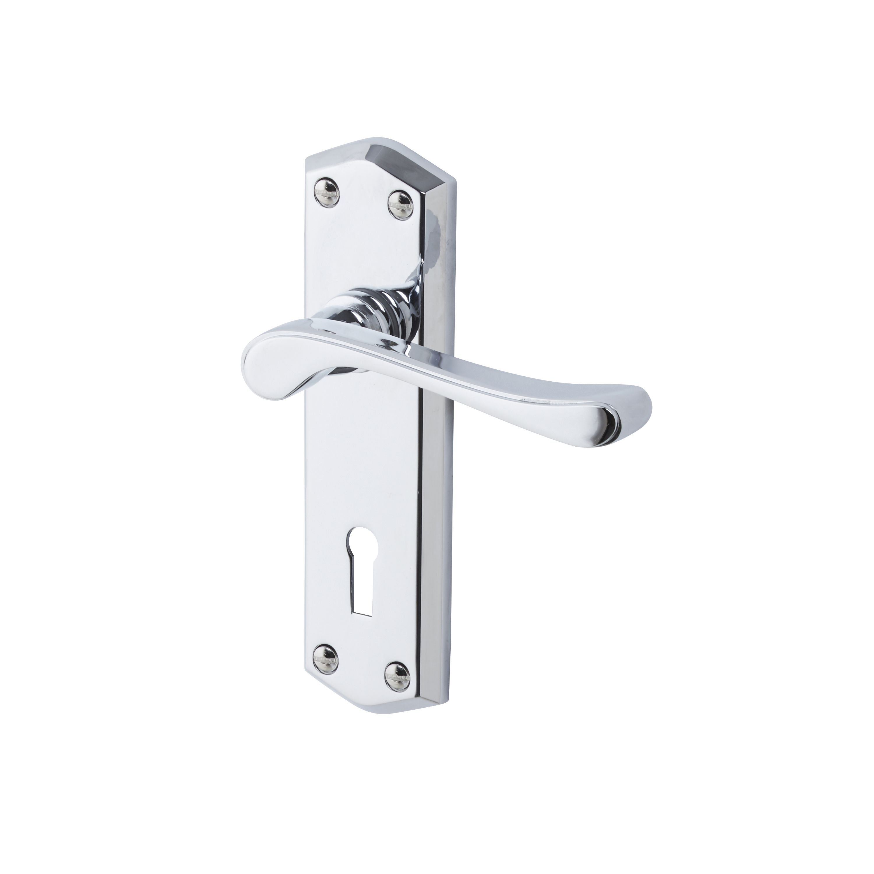 Sheya Polished Chrome Effect Internal Scroll Lock Door Handle