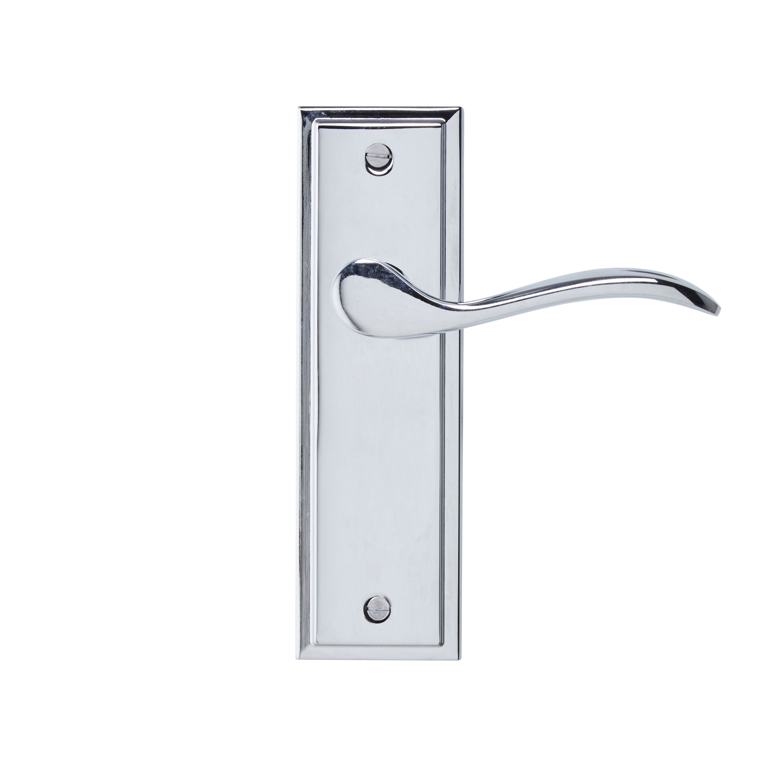 Sennen Polished Chrome effect Internal Scroll Latch Door handle, Pair