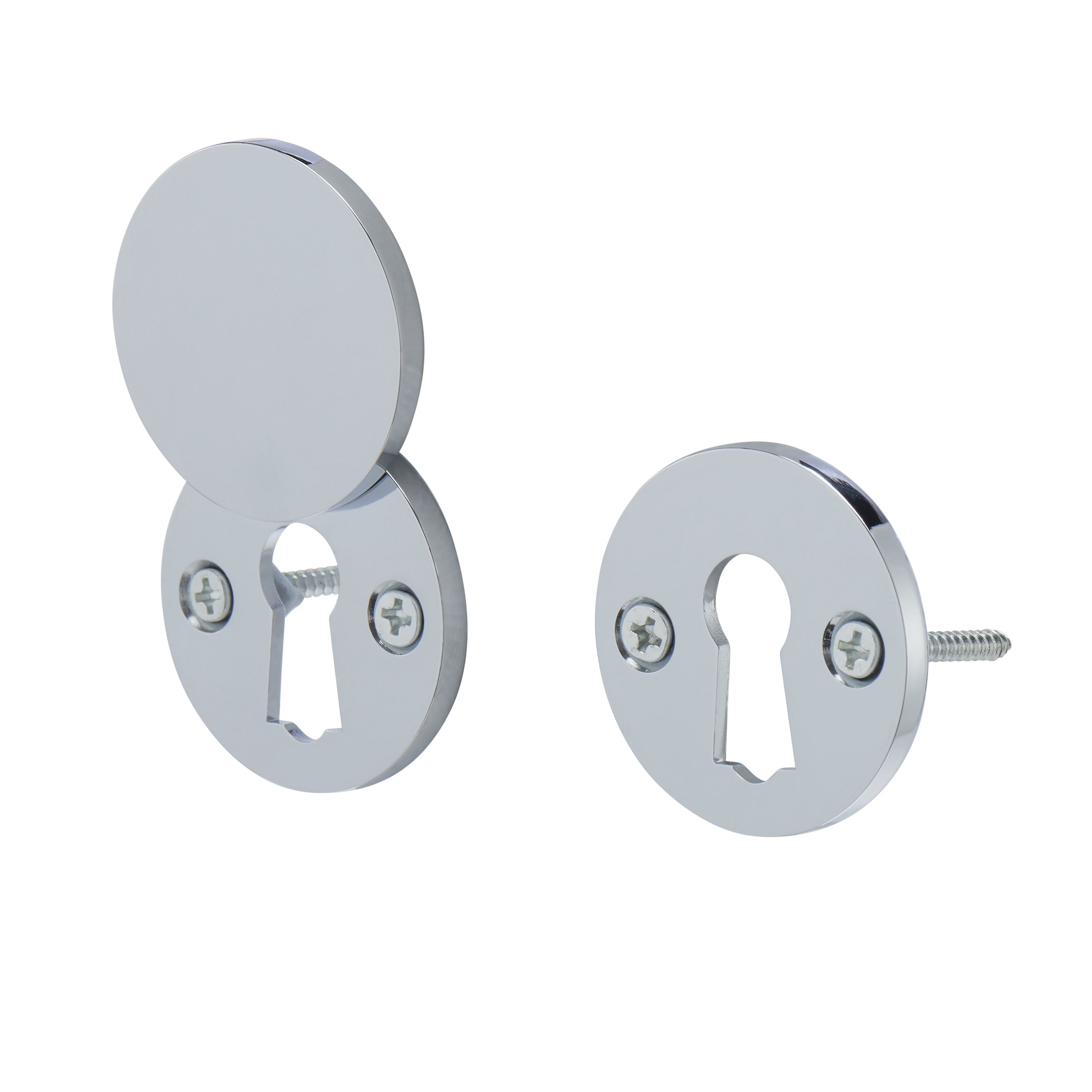 Seaca Polished Chrome effect Internal Keyhole cover, Pair Departments