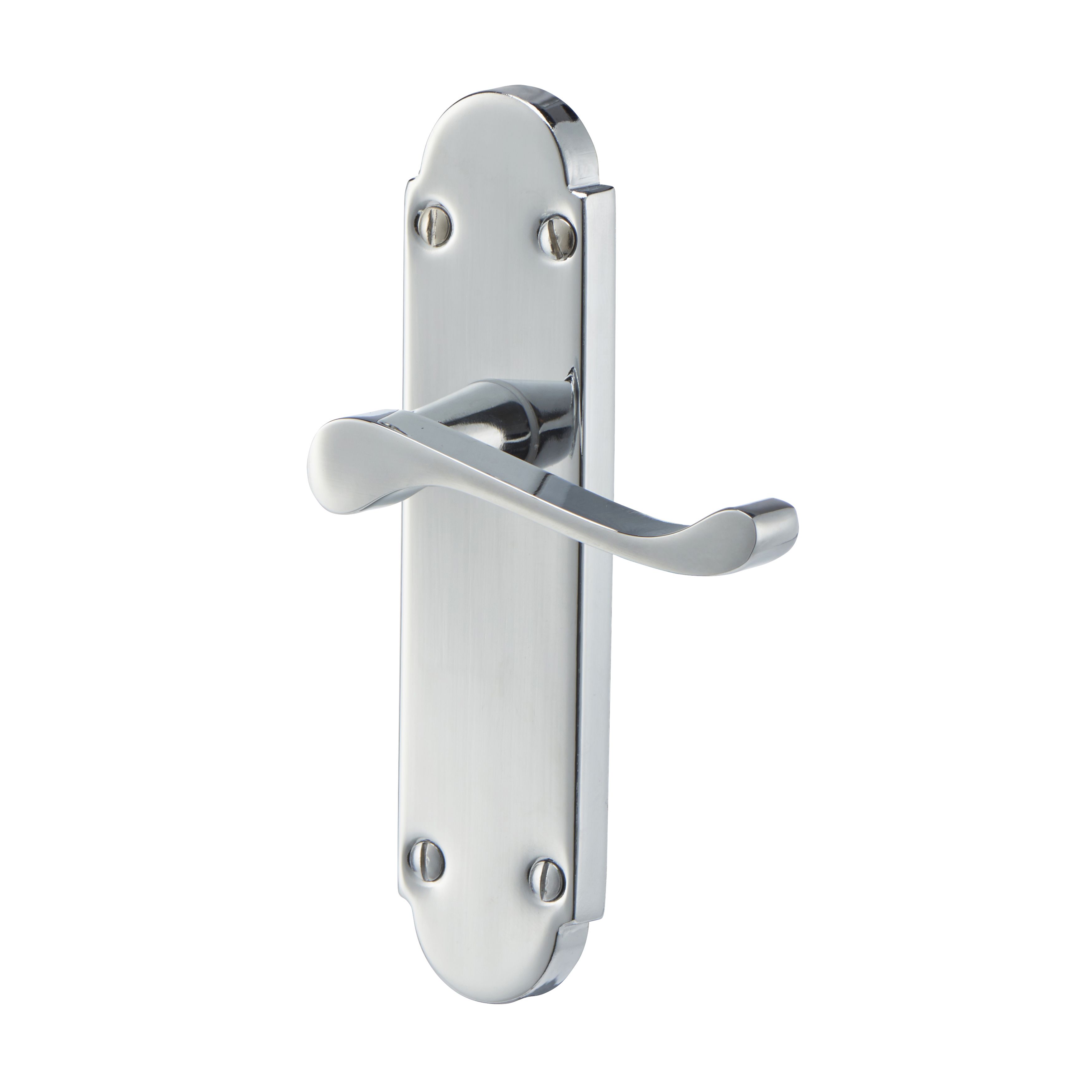 Colours Beja Polished Chrome effect Steel Scroll Latch Door handle (L)96mm, Pair Departments