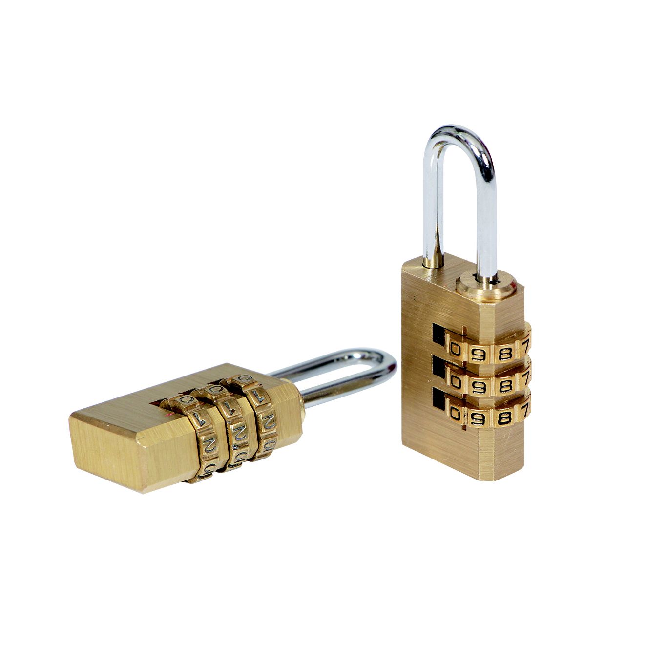 Smith & Locke Brass Combination Steel open shackle Padlock (W)20mm