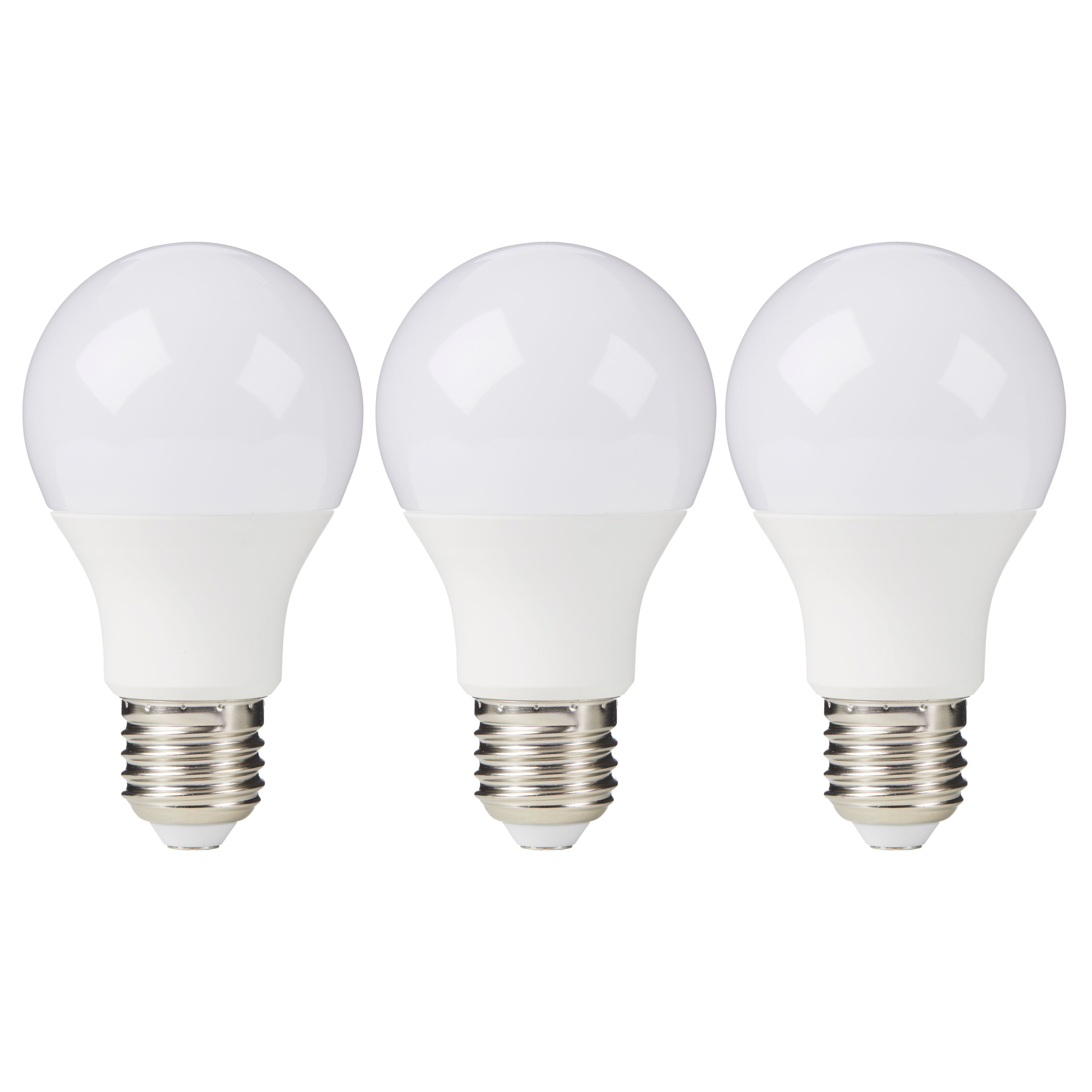 Diall E27 1060lm LED GLS Light bulb, Pack of 3 | Departments | DIY at B&Q