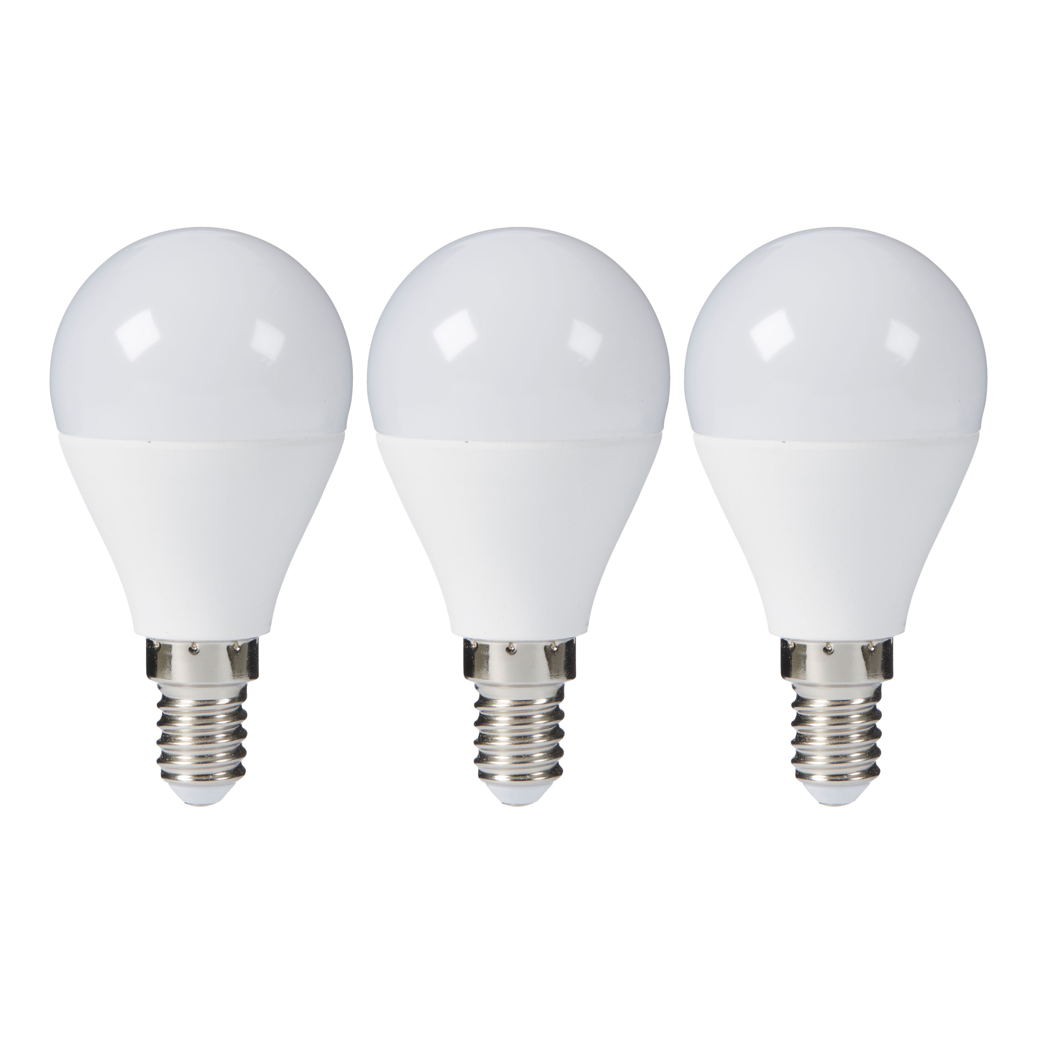 Diall E14 806lm LED Round Light Bulb, Pack Of 3 | Departments | DIY At B&Q