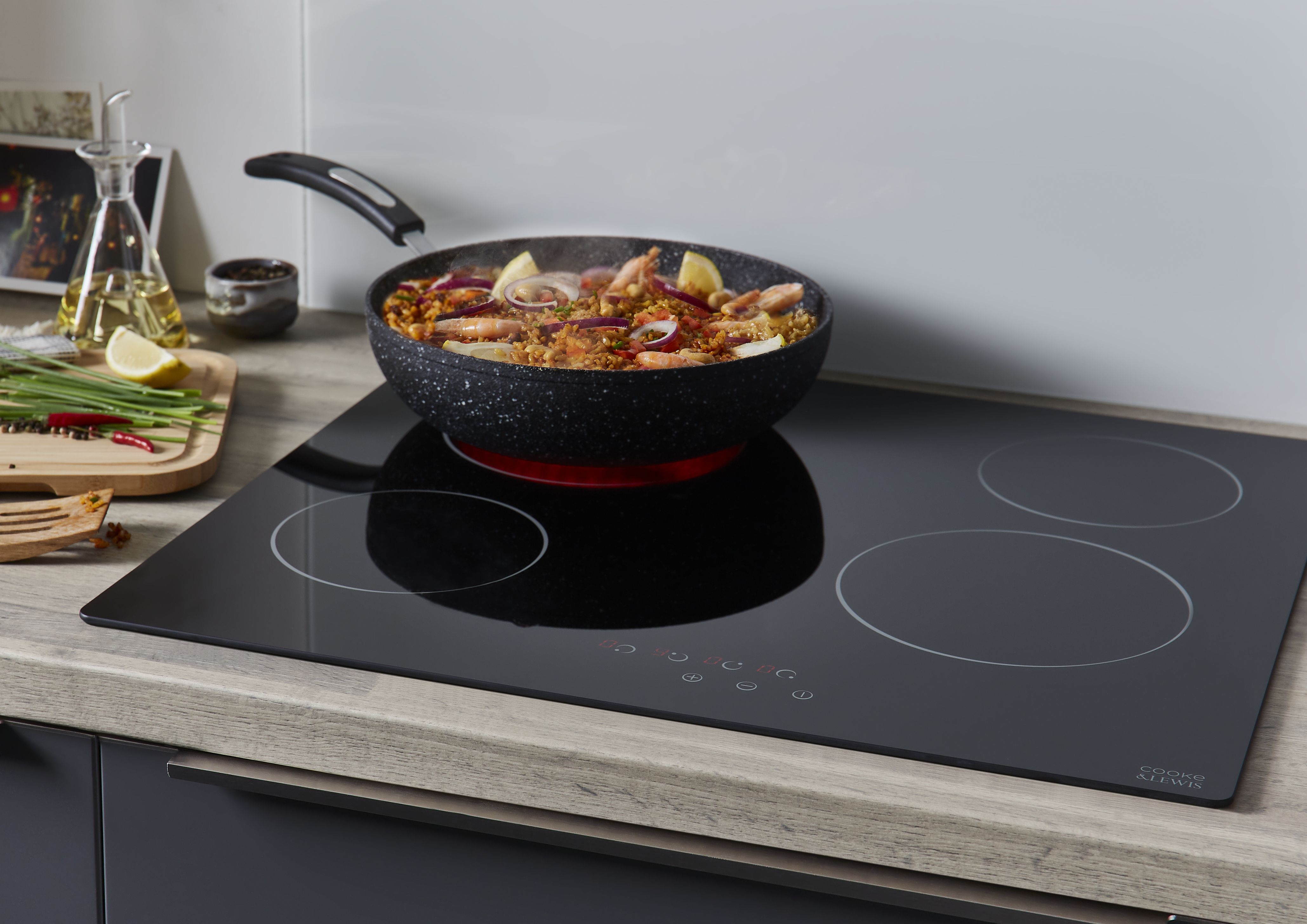 Cooke & Lewis CLCER60A 4 Zone Black Glass Ceramic Hob, (W)590mm ...