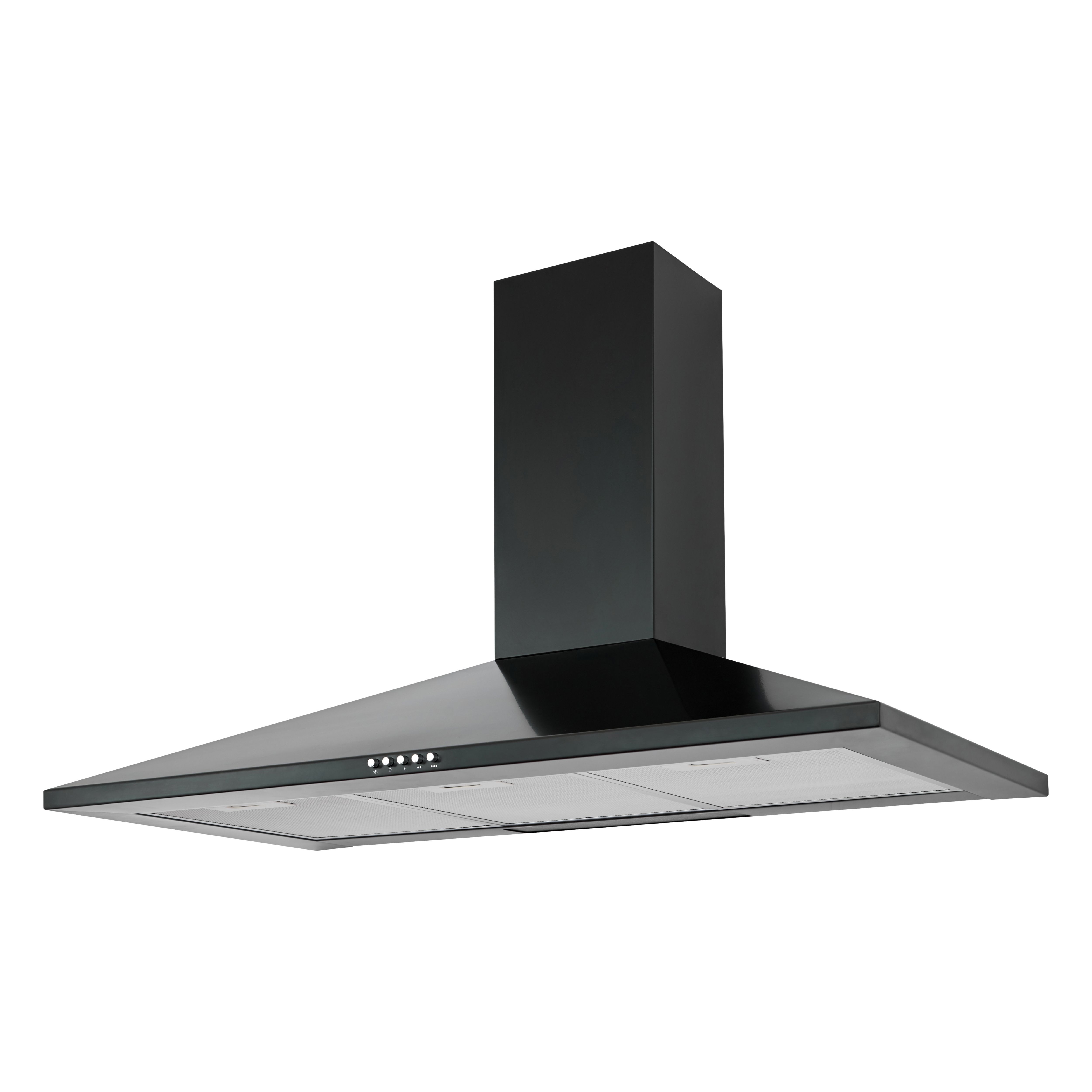 CHB90 Black Steel Chimney Cooker hood, (W)90cm | Departments | DIY at B&Q