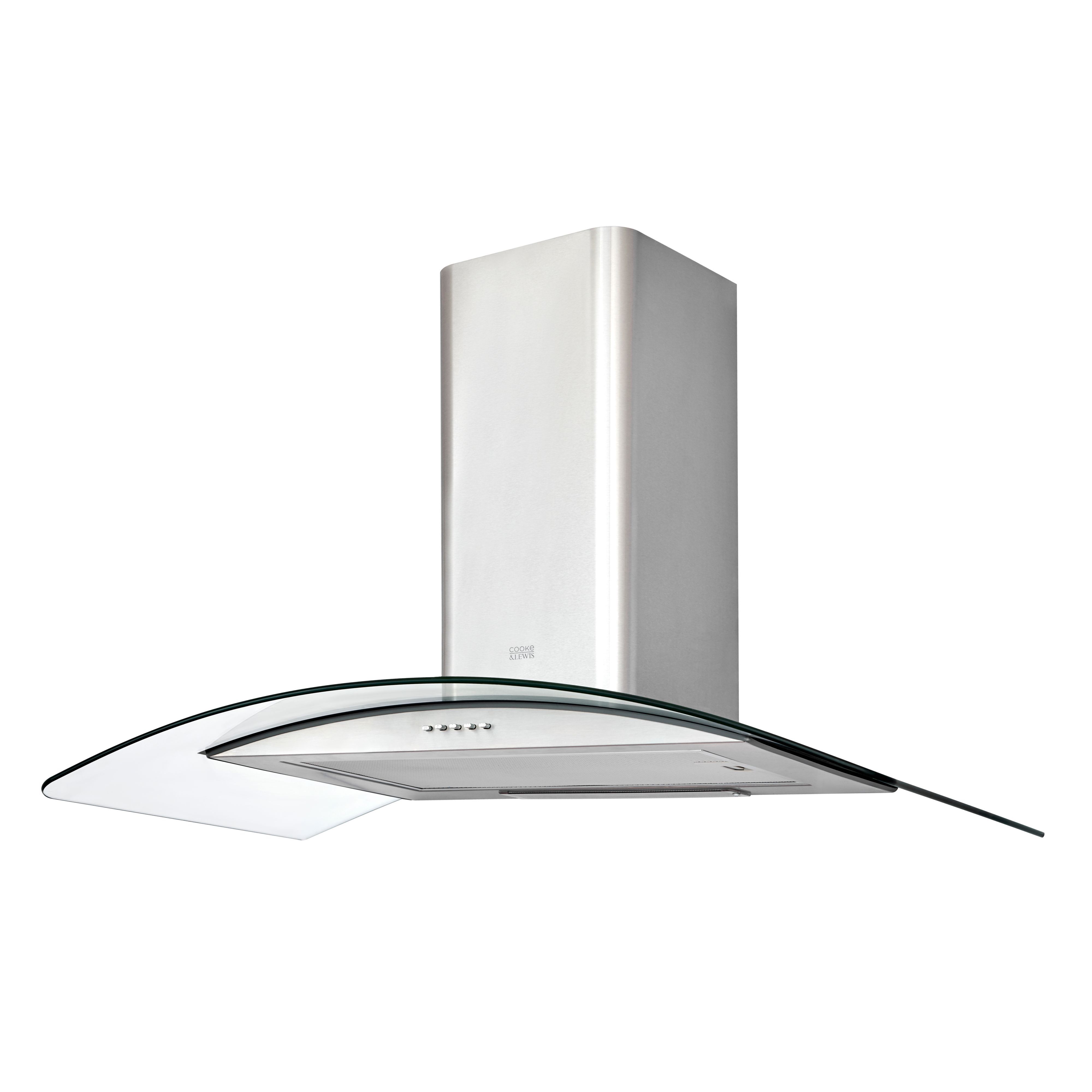 Cooke & Lewis CLCGS90 Inox Stainless steel Curved Cooker hood, (W)90cm Departments DIY at B&Q