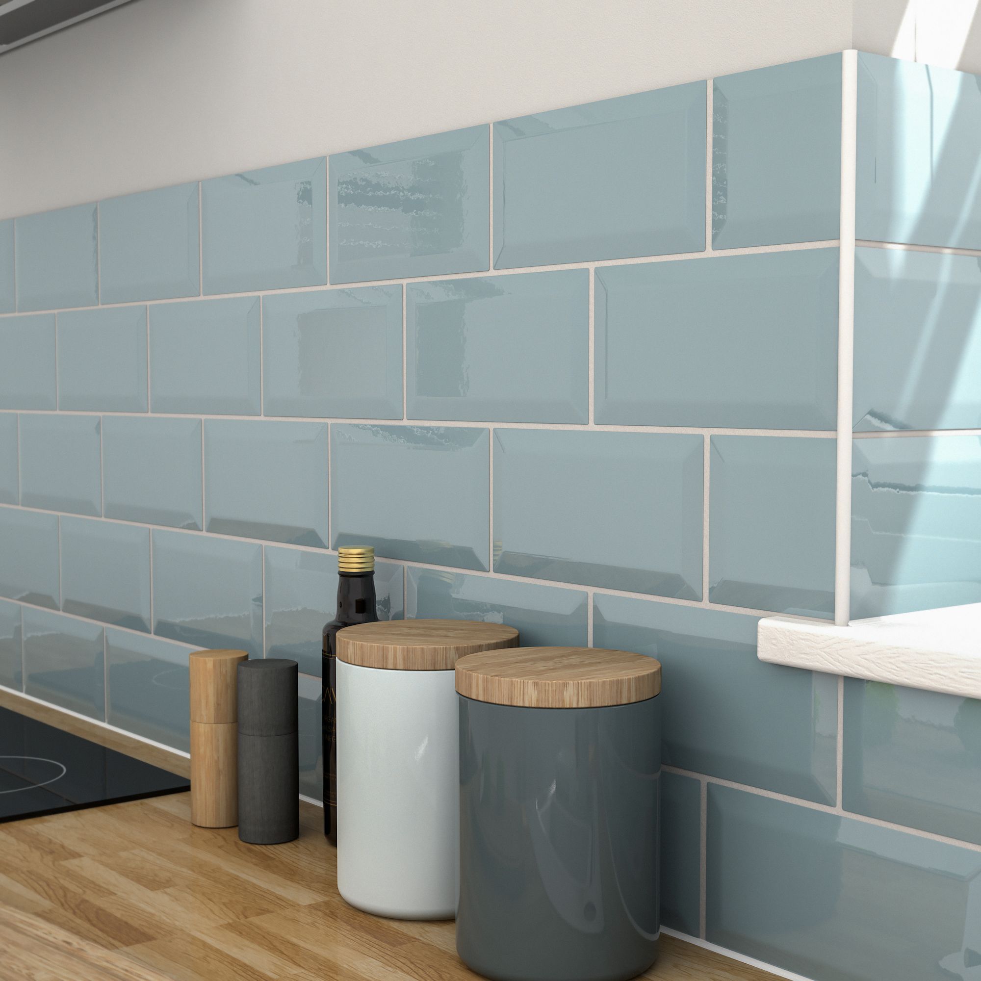 Trentie Blue Gloss Metro Ceramic Wall Tile