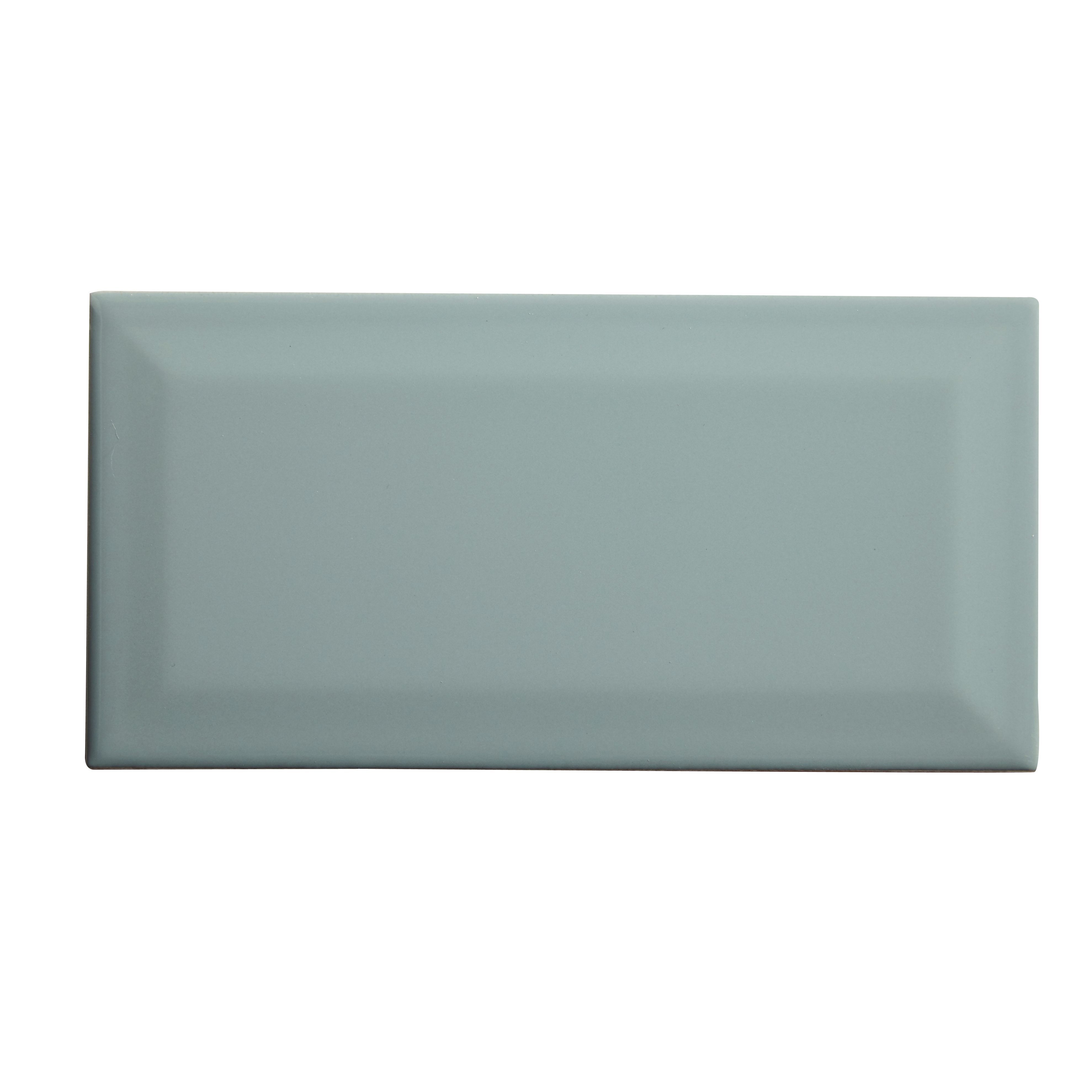 Trentie Green Gloss Ceramic Wall tile, Pack of 40, (L)200mm (W)100mm ...