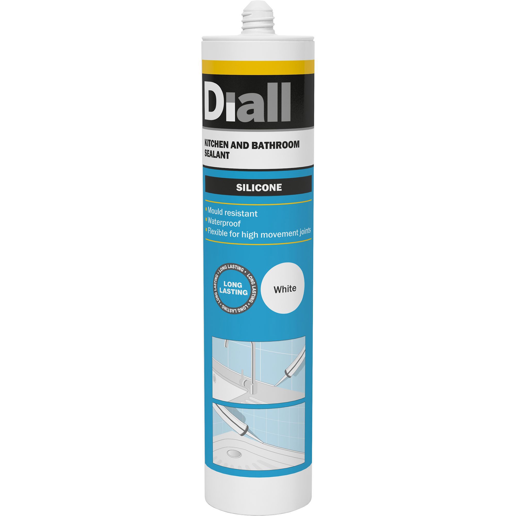 Diall Mould Resistant White Kitchen & Bathroom Sealant 300 ml