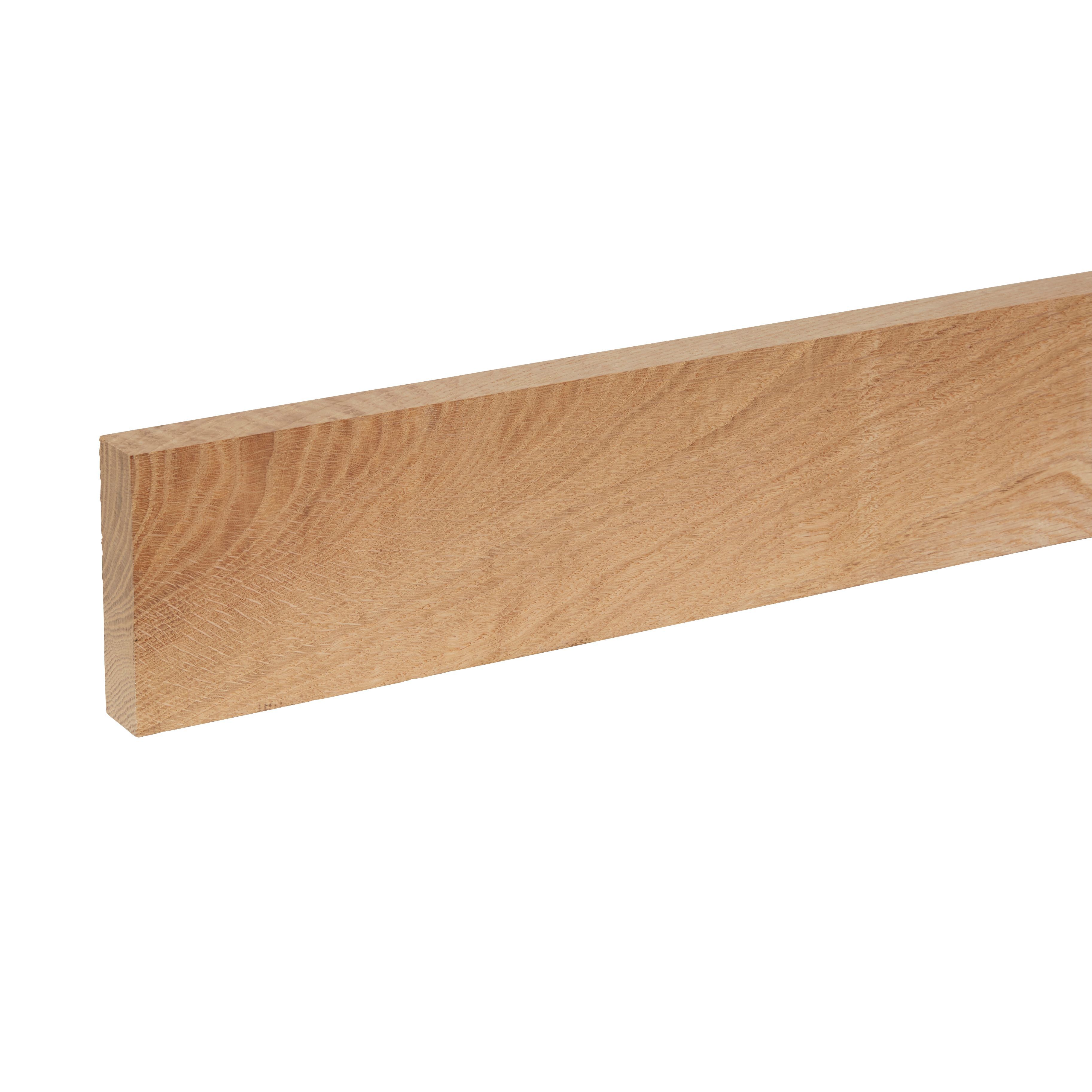 Smooth Square edge Oak Stripwood (L)2.4m (W)92mm (T)25mm | Departments ...