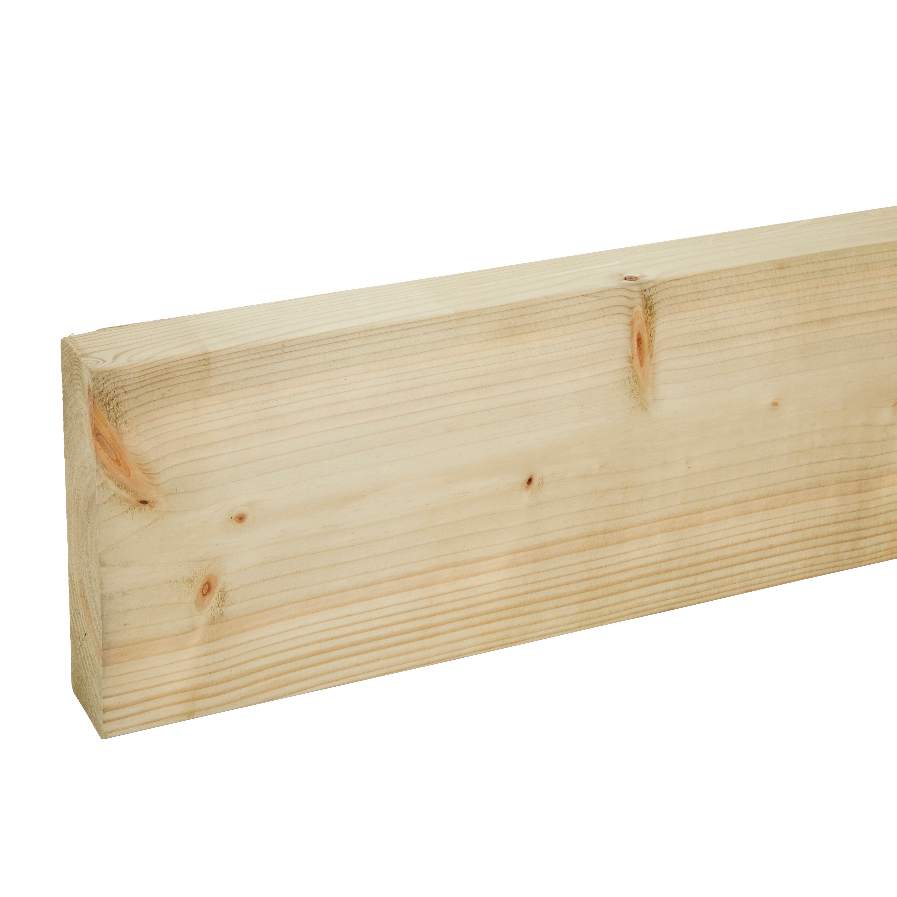 Treated Round edge Whitewood spruce C16 CLS timber (L)2.4m (W)140mm (T