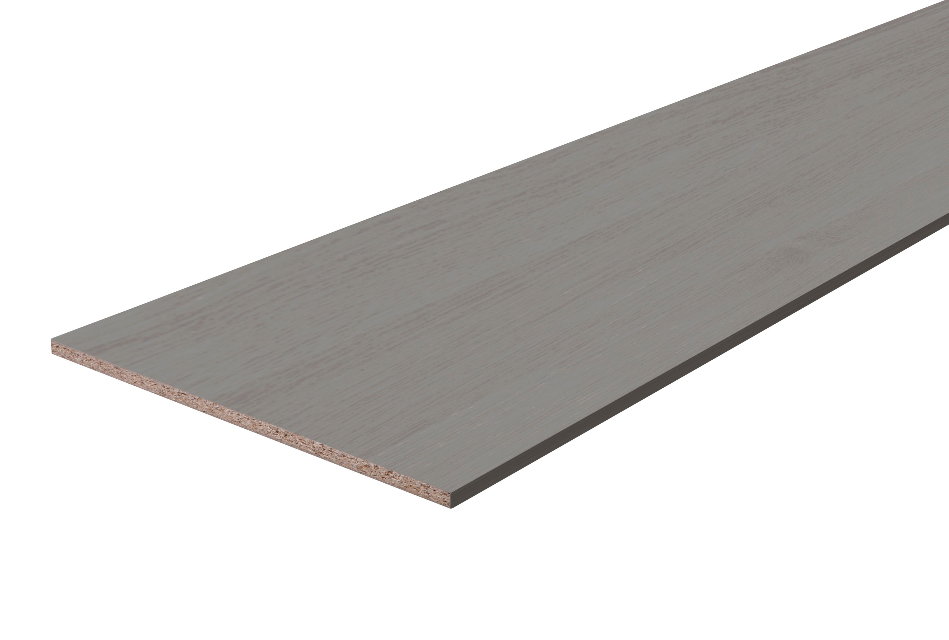 Chipboard Grey oak Furniture board (L)2500mm (W)600mm (T)18mm