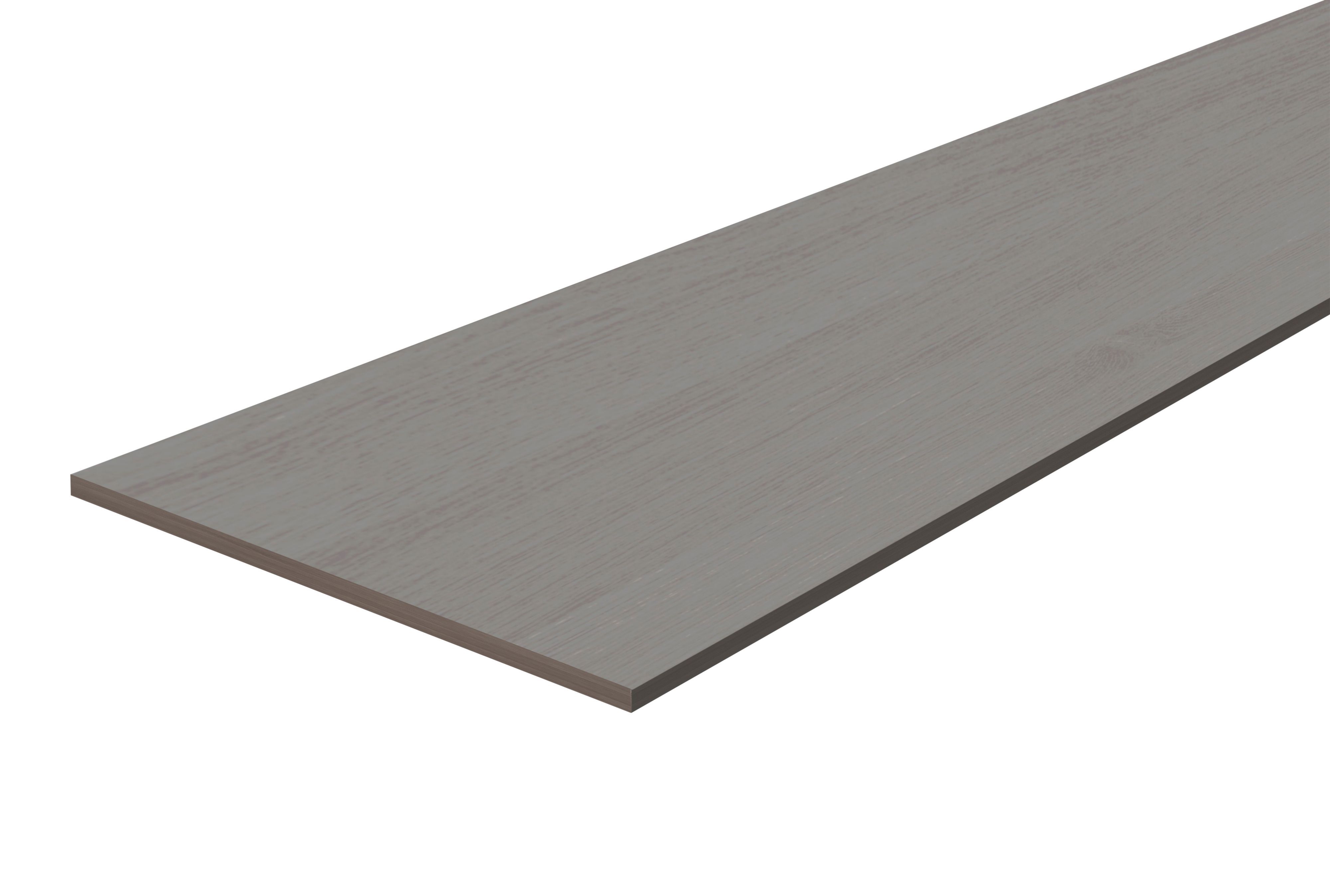 Grey Oak effect Fully edged Chipboard Furniture board, (L)0.8m (W)400mm