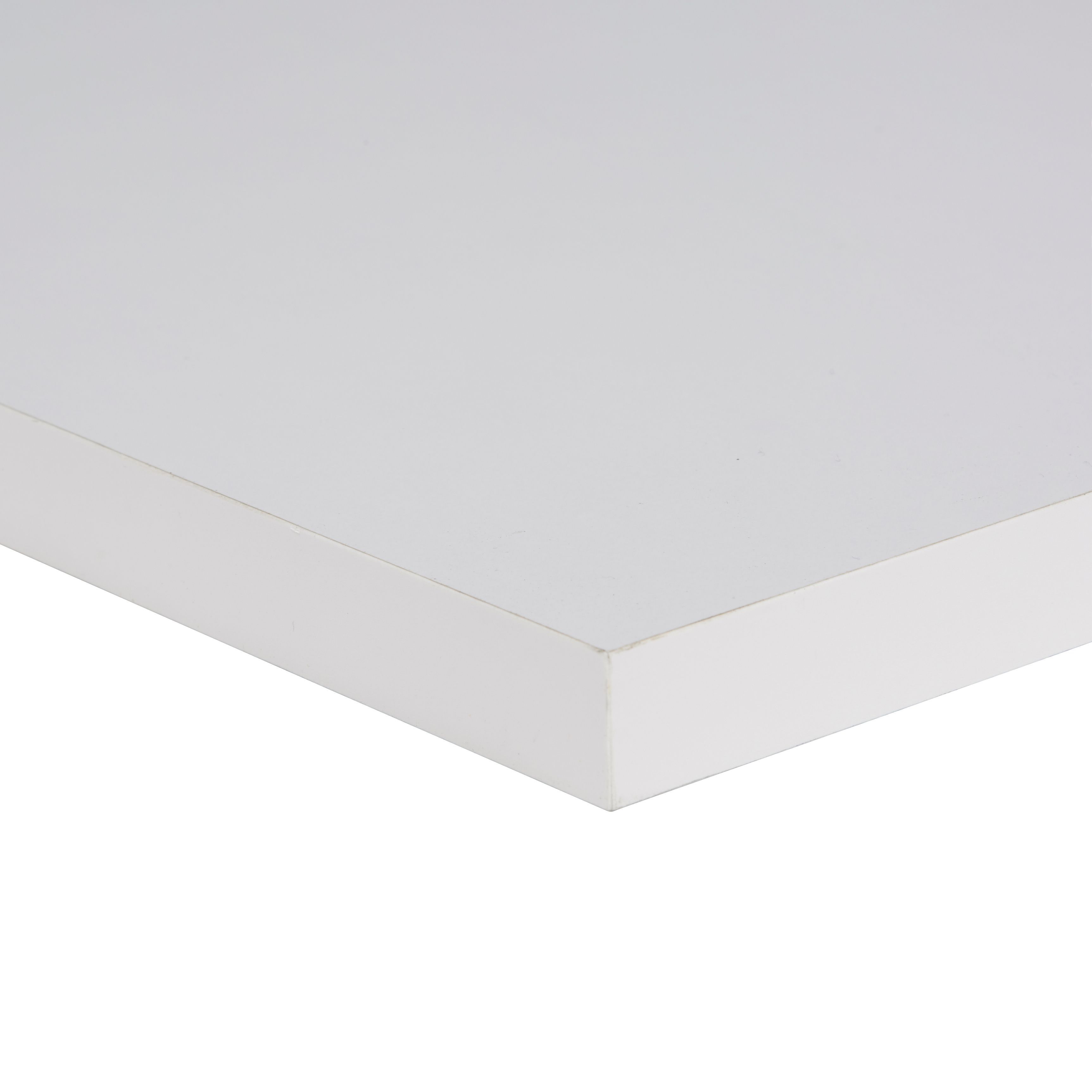 Gloss White Fully edged Chipboard Furniture board, (L)1.2m (W)400mm (T