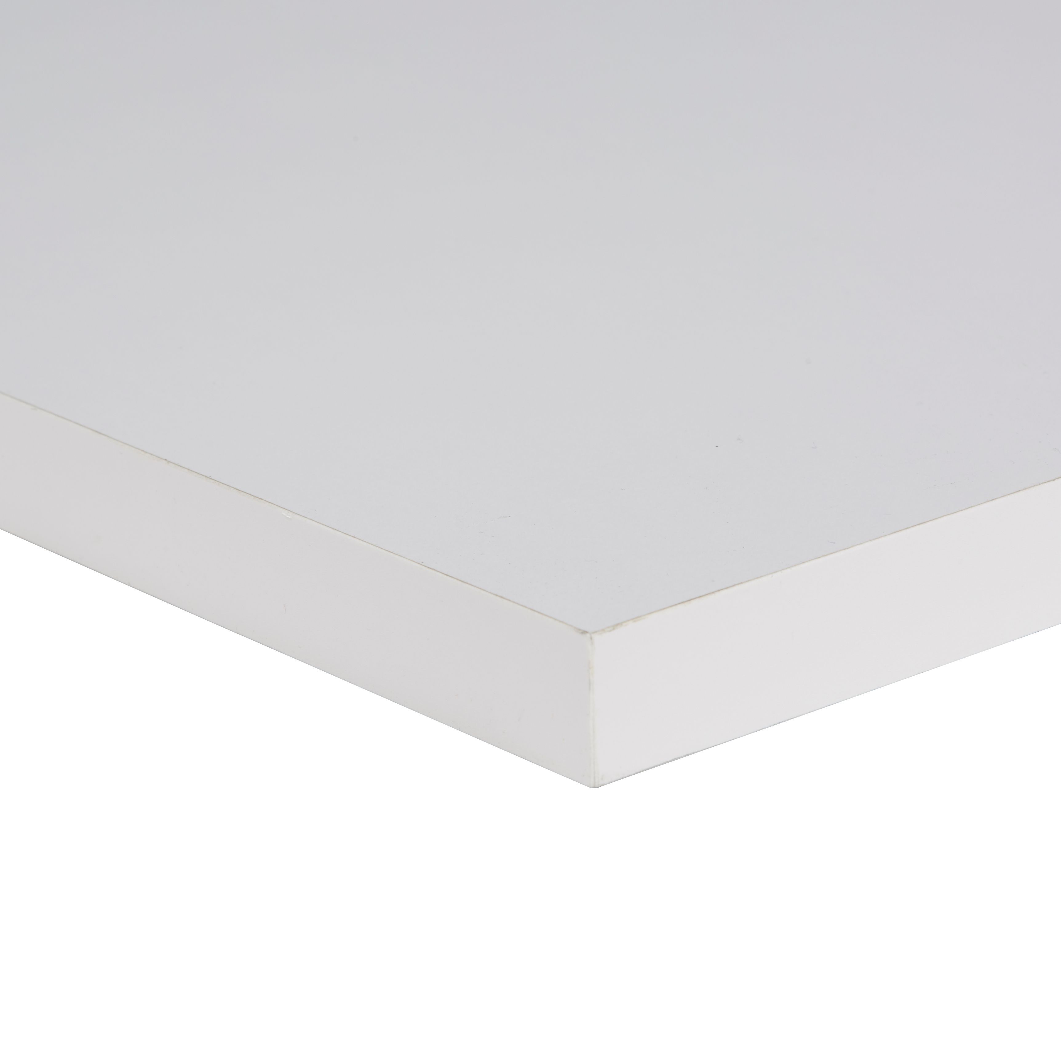 Gloss White Fully edged Chipboard Furniture board, (L)0.8m (W)300mm (T ...