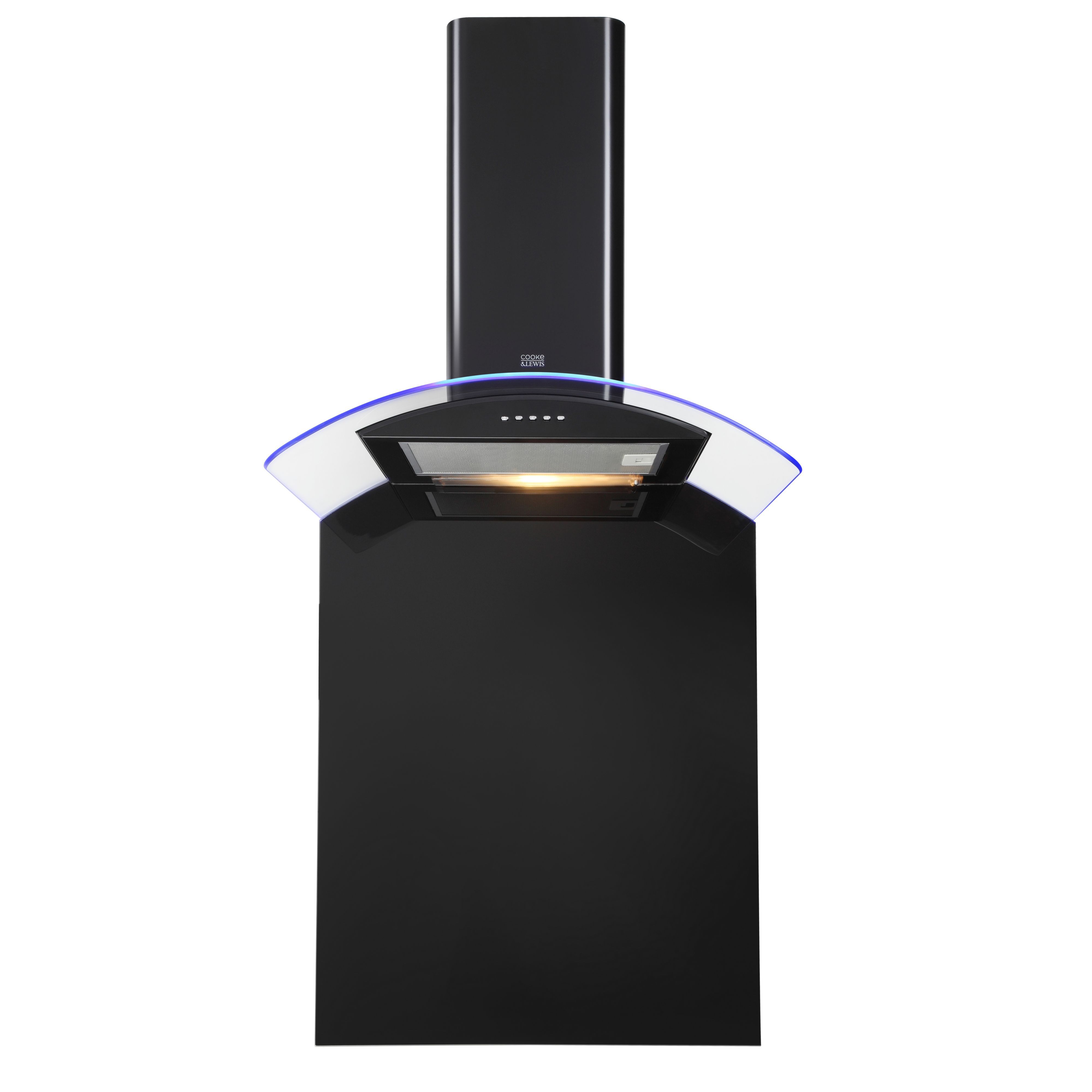 Cooke & Lewis CLCGLEDB60 Black Steel Chimney Cooker hood ...