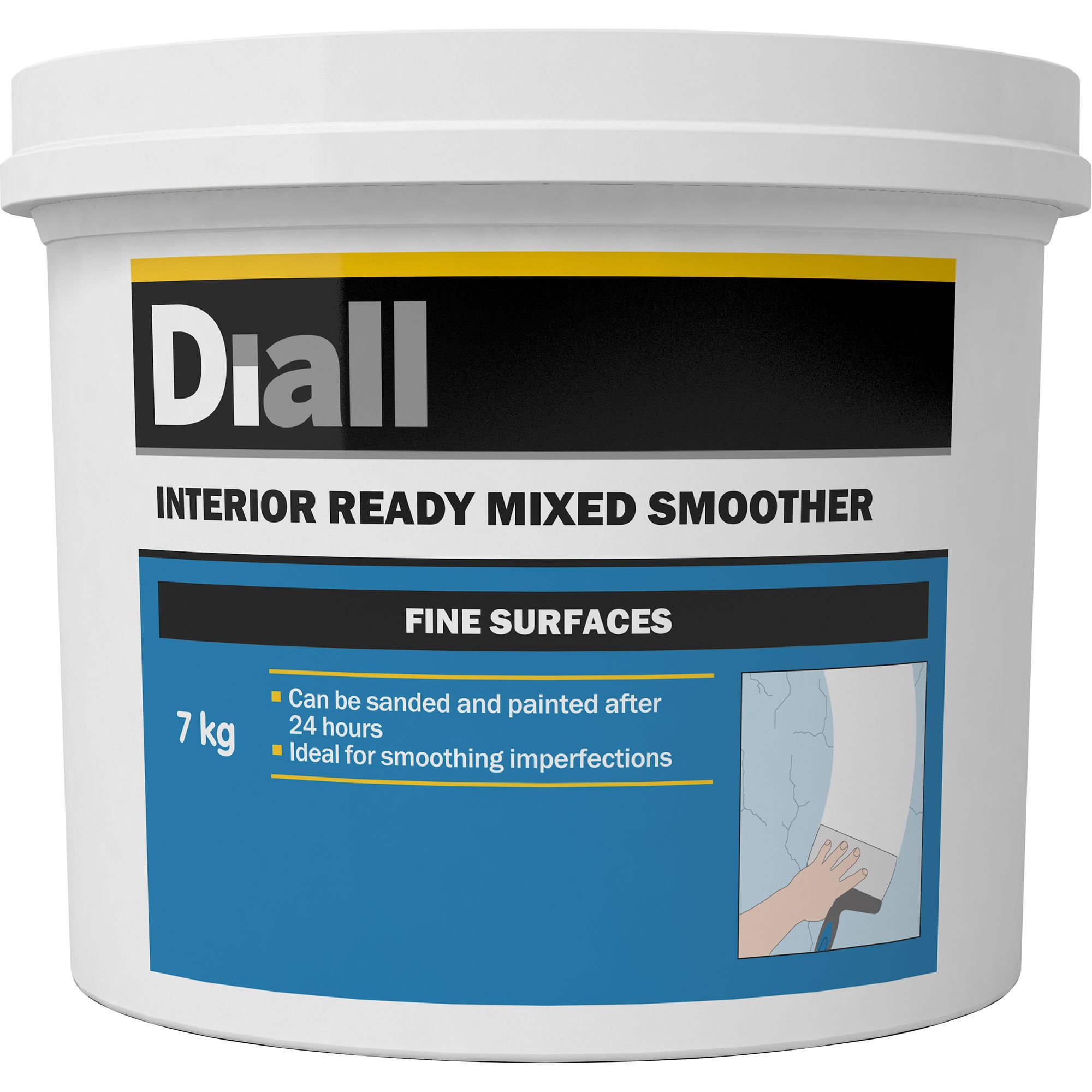 Diall Fine finish Ready mixed Smoothover finishing plaster 7kg Departments DIY at B&Q