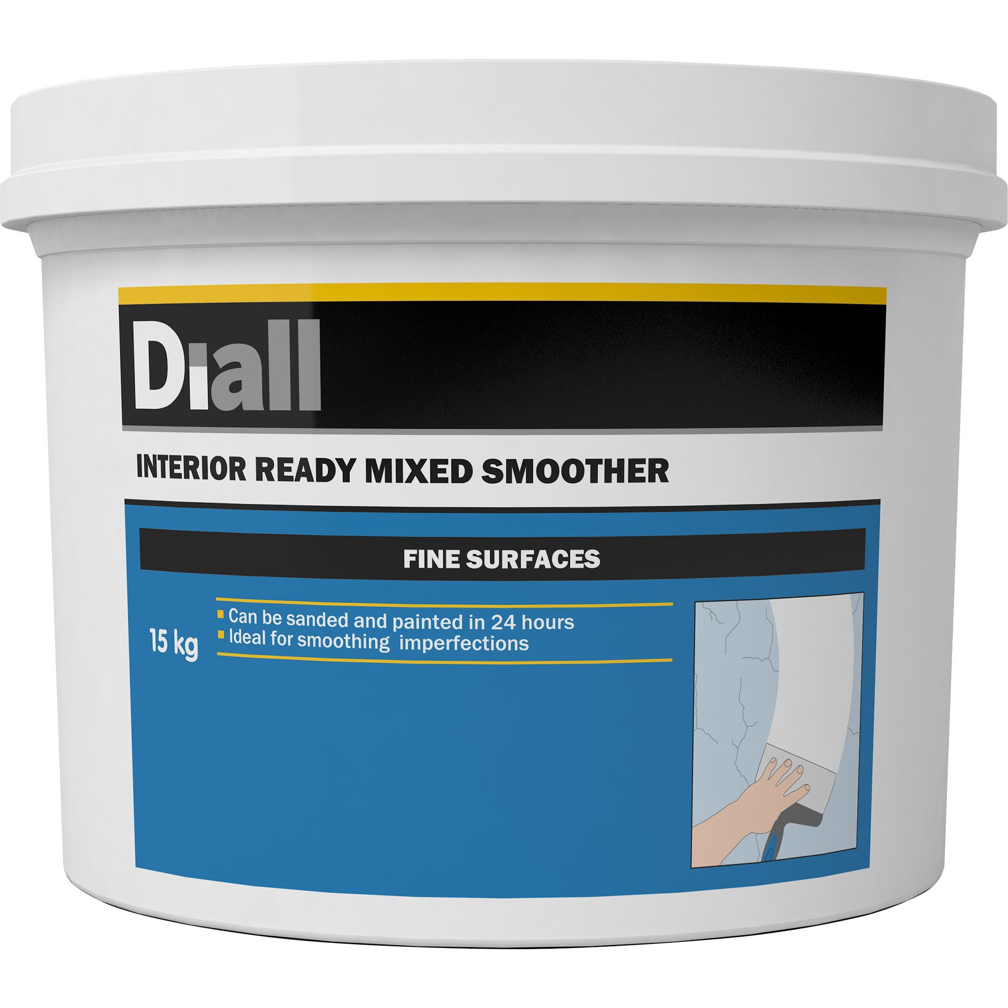 Diall Fine Finish Ready Mixed Smoothover Finishing Plaster 15kg ...