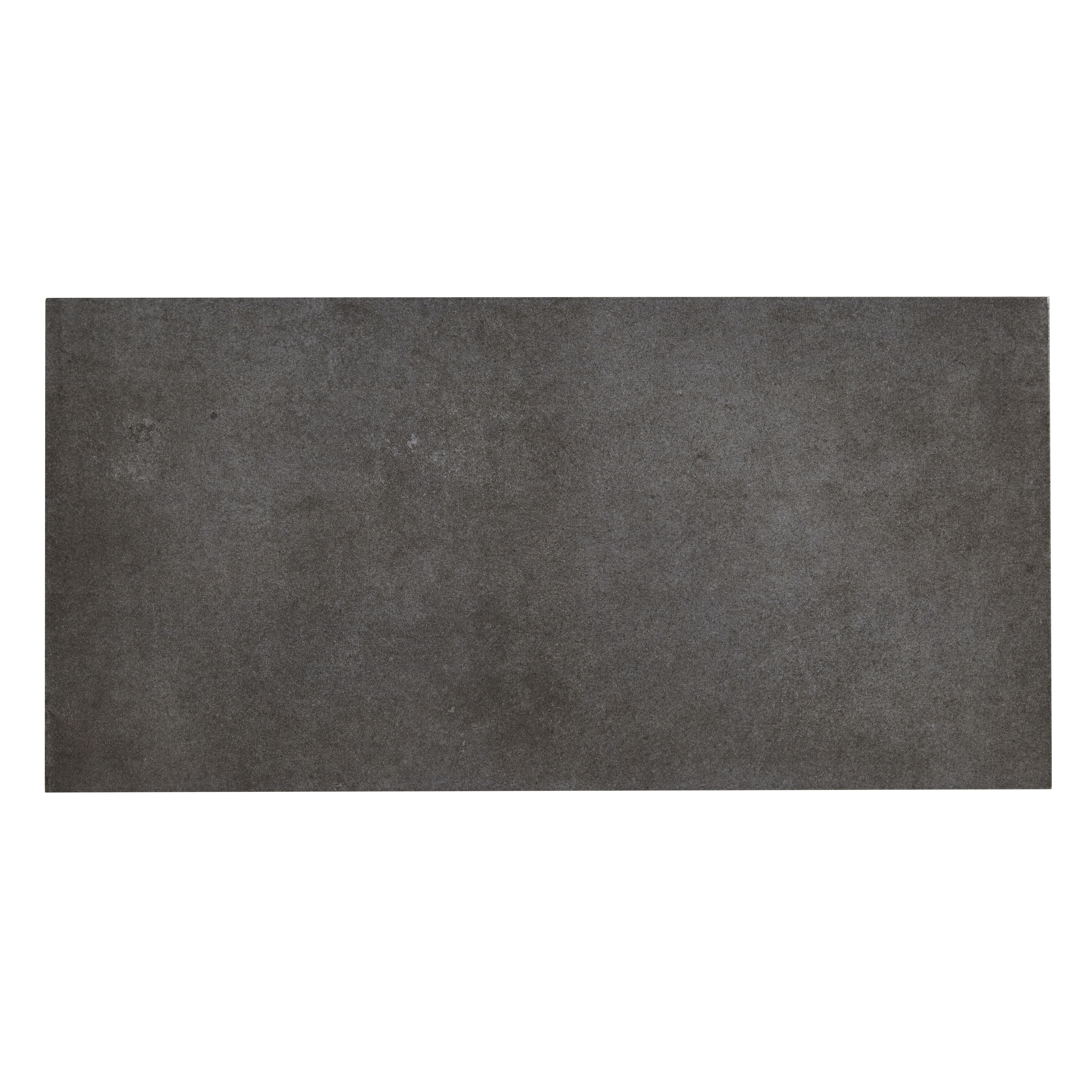 Konkrete Anthracite Matt Modern Porcelain Floor tile , Sample, (L)307mm (W)617mm Departments