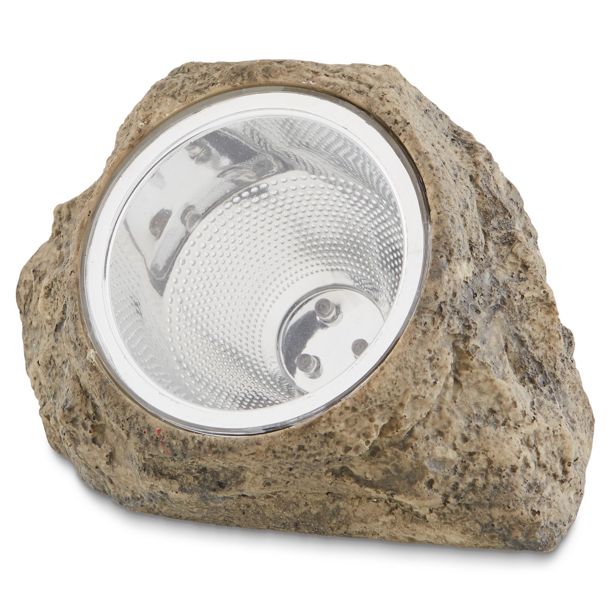 Brushed Grey Rock Solar Powered Led External Decorative Light