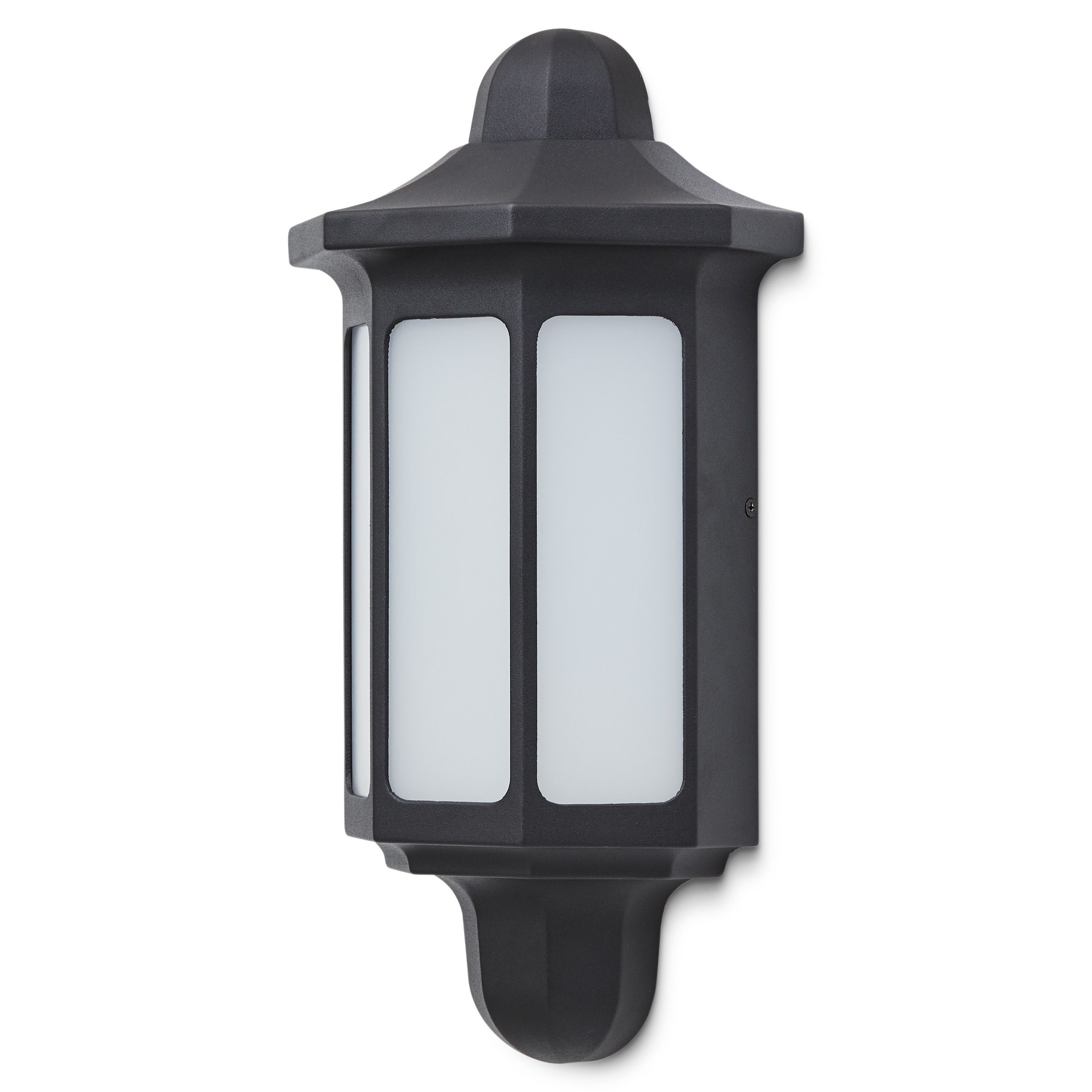 Blooma Dunham Matt Black Mains-powered LED Outdoor Lantern Wall Light ...