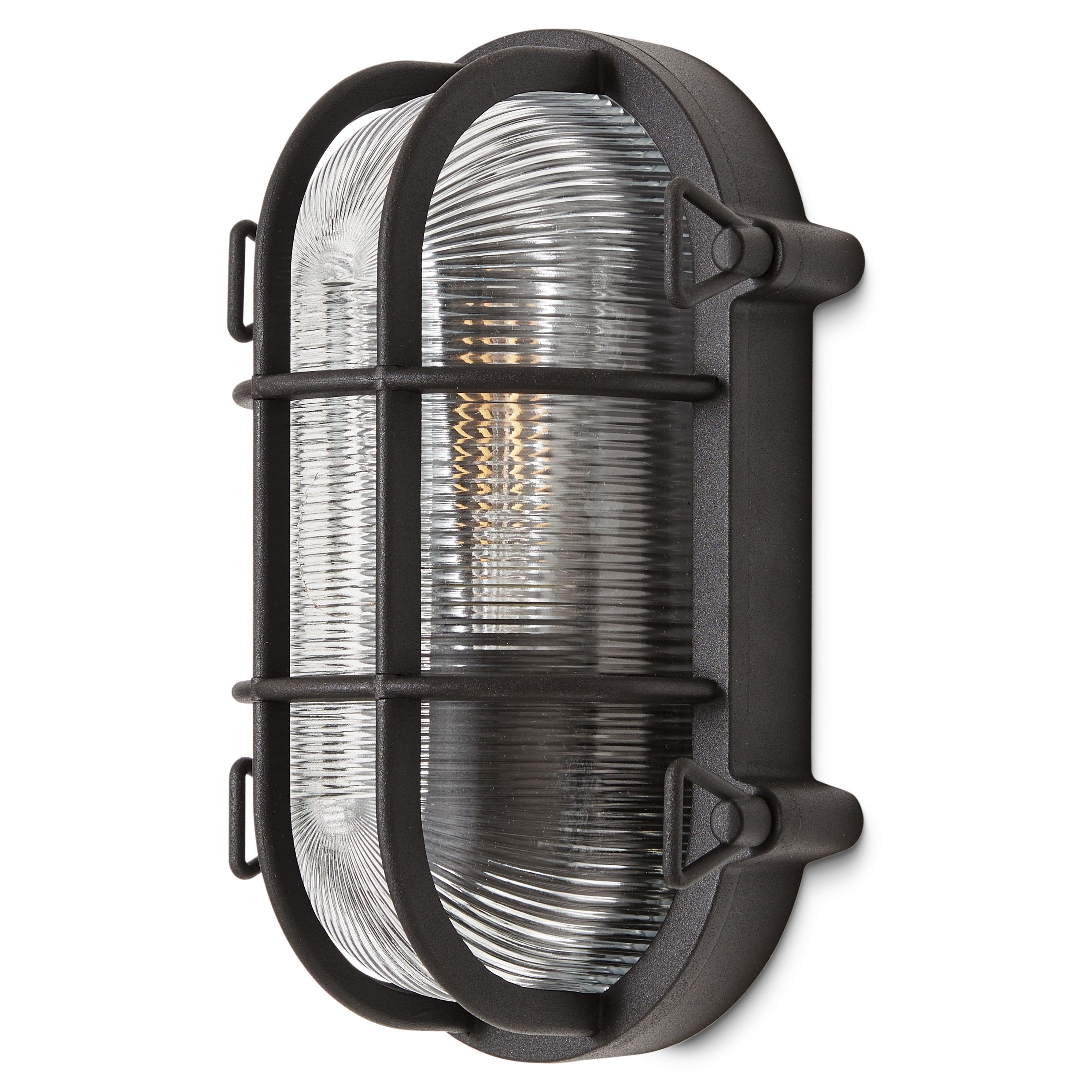 Blooma Clermont Matt Black Mains Powered Halogen Outdoor Bulkhead