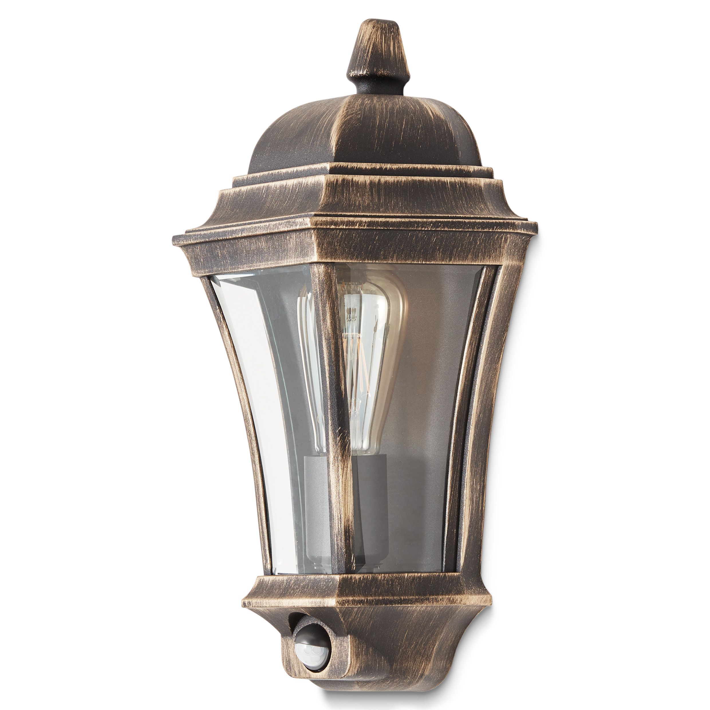 Blooma Richelieu Matt Gold effect Mains-powered Halogen Outdoor Lantern