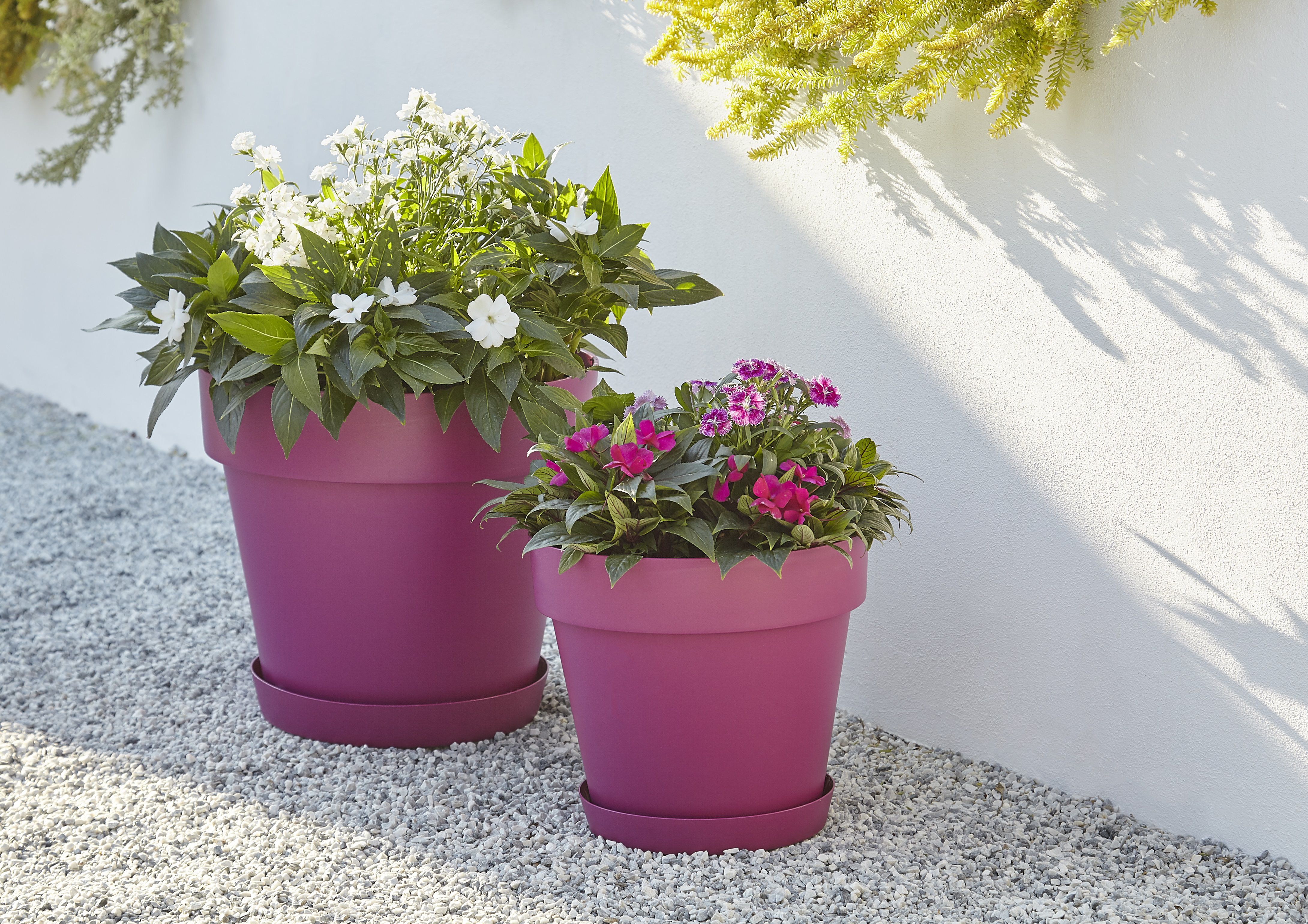 Nurgul Pink Plastic Plant Pot Dia 40cm Departments Diy At B Q
