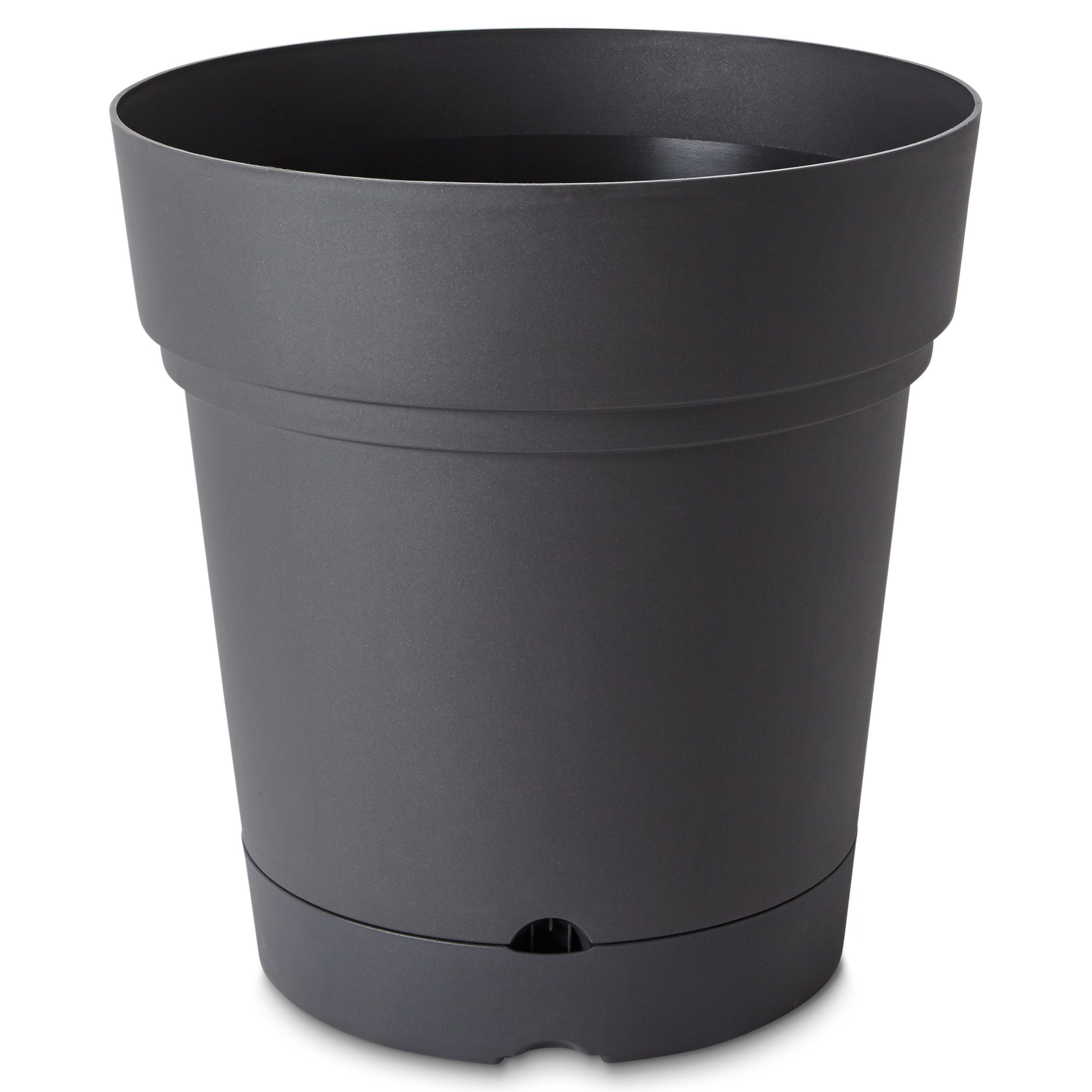 Nurgul Dark Grey Plastic Plant Pot (Dia)58cm | Departments | DIY At B&Q