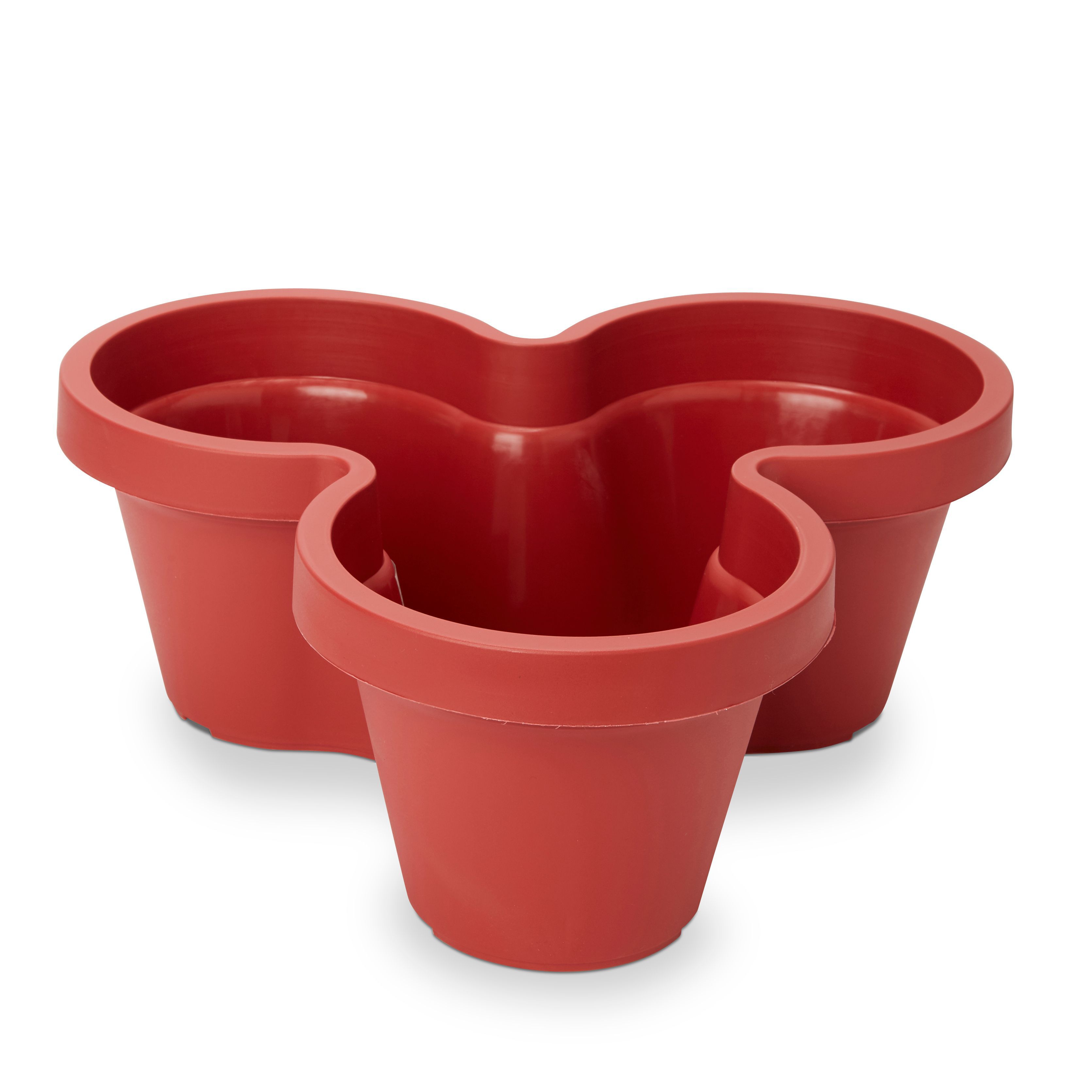 Nurgul Red Plastic Trio Plant pot (Dia)40cm Departments DIY at B&Q