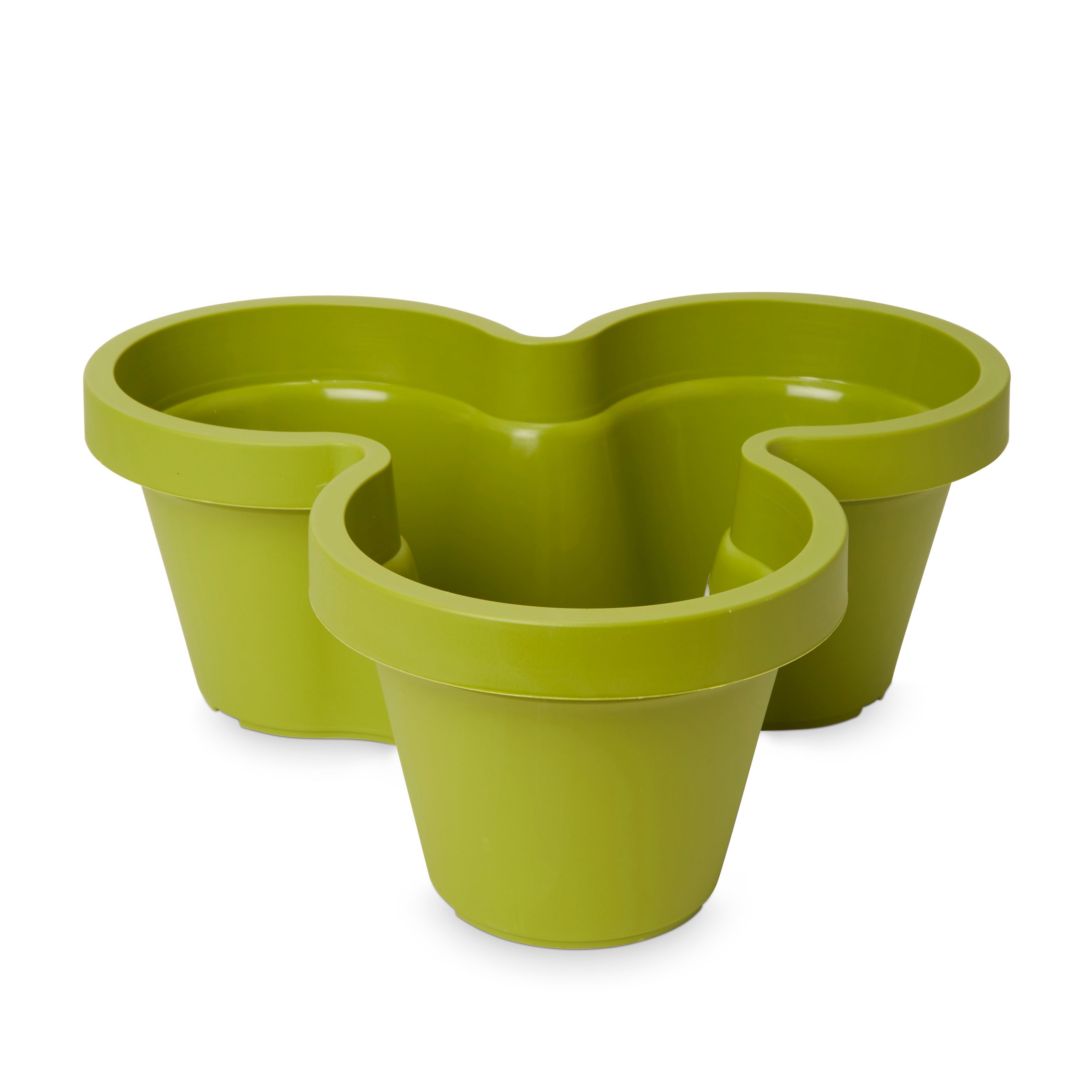 Nurgul Green  Plastic  Trio Plant pot  Dia 40cm 