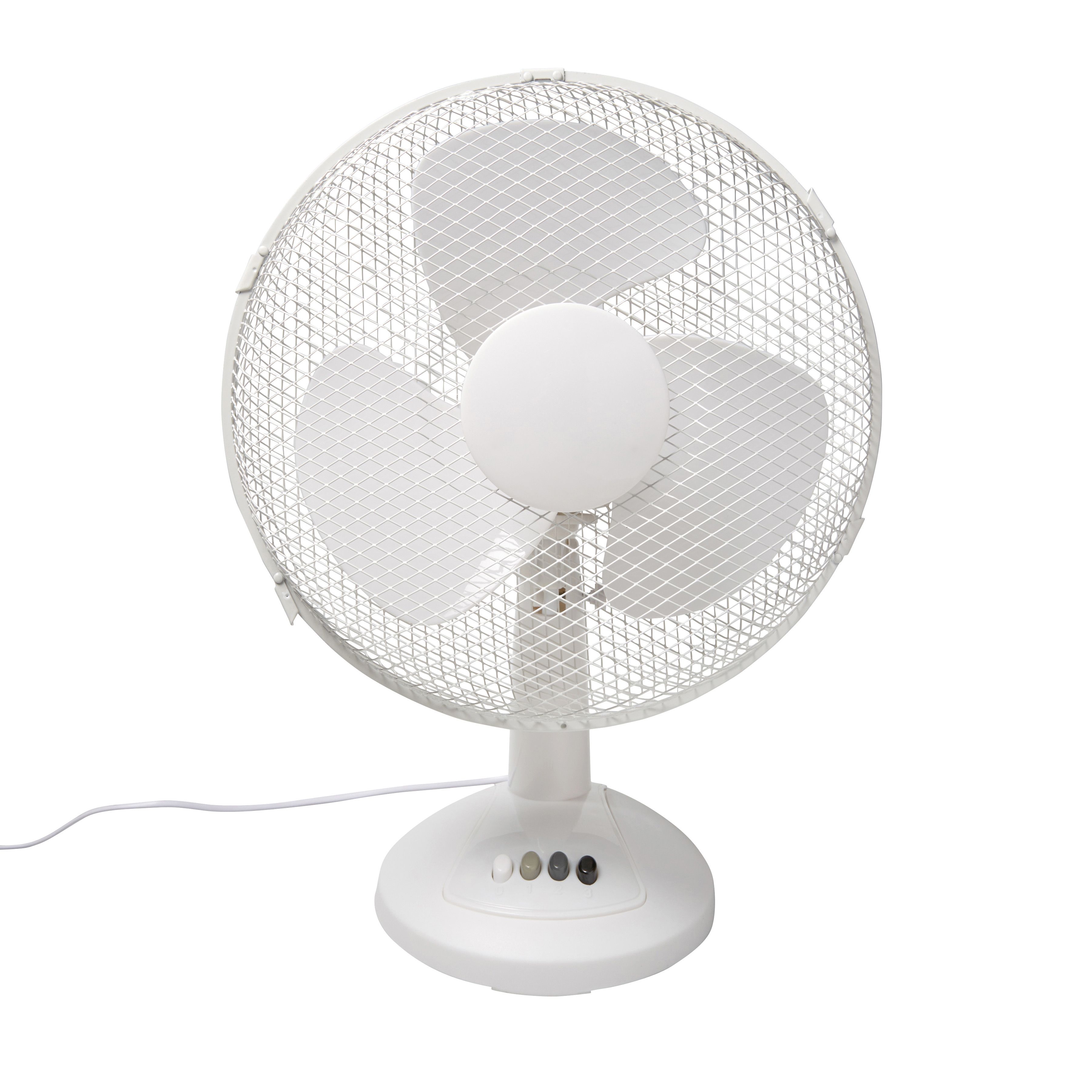 White 12" 40W Desk Fan | Departments | DIY at B&Q