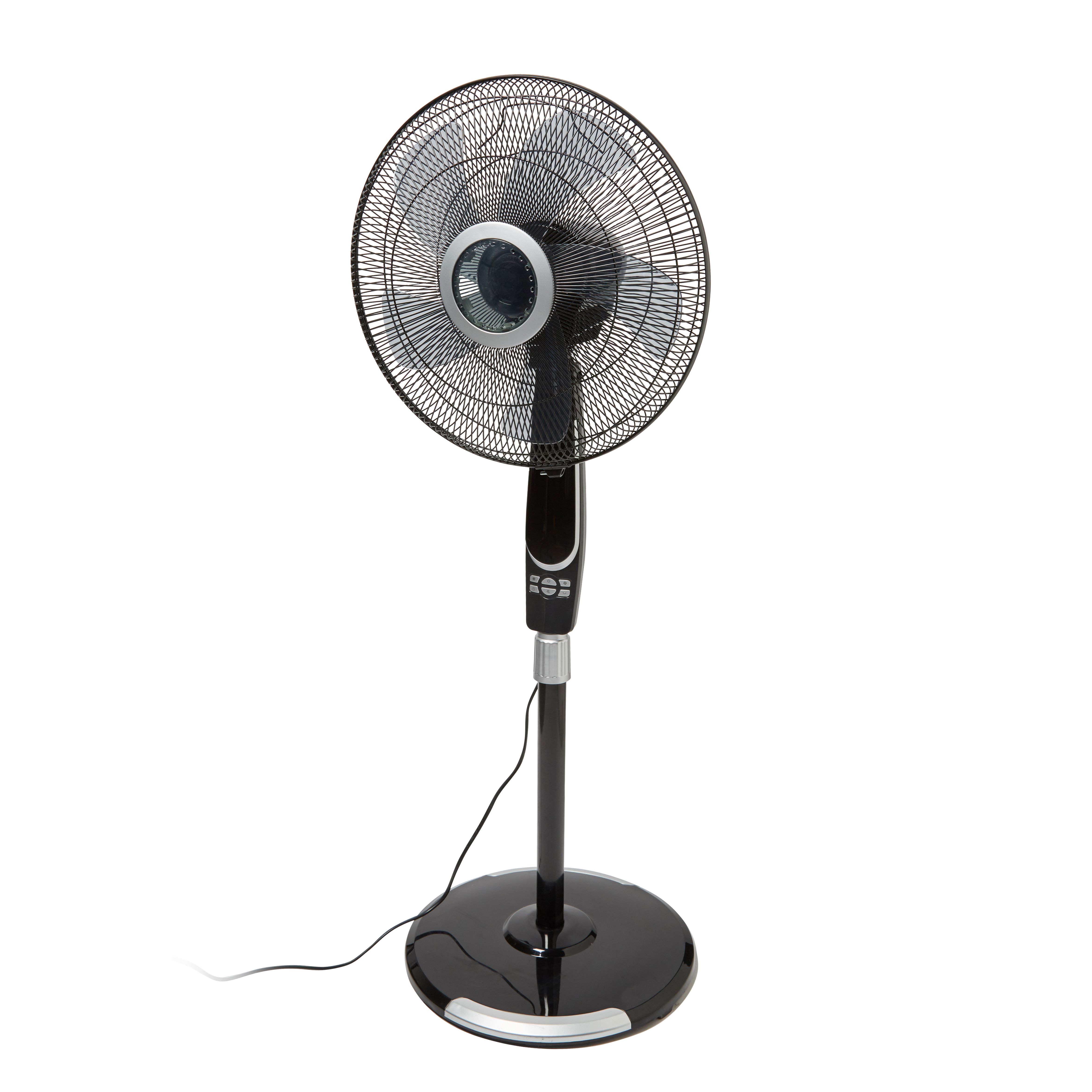 Blyss Black 16" 55W Pedestal fan Departments DIY at B&Q