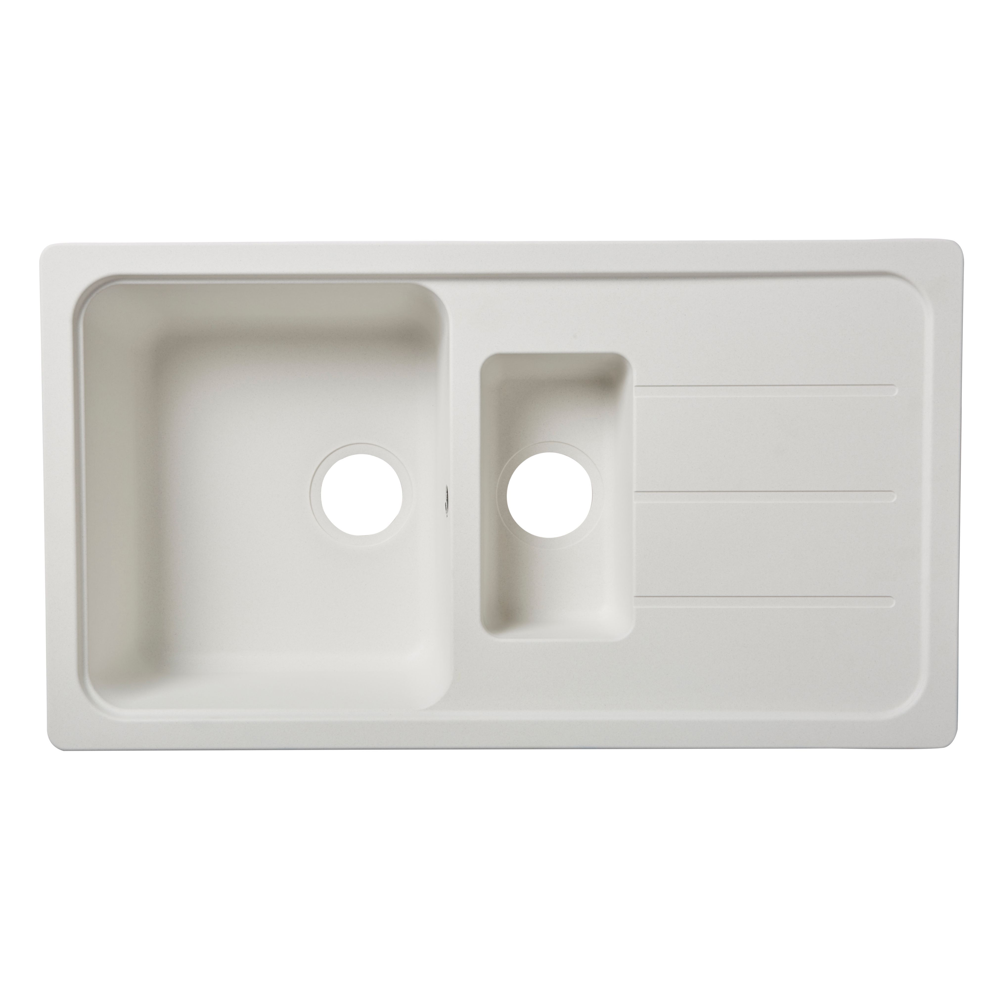 Cooke & Lewis Arber 1.5 bowl White Composite quartz Sink & drainer