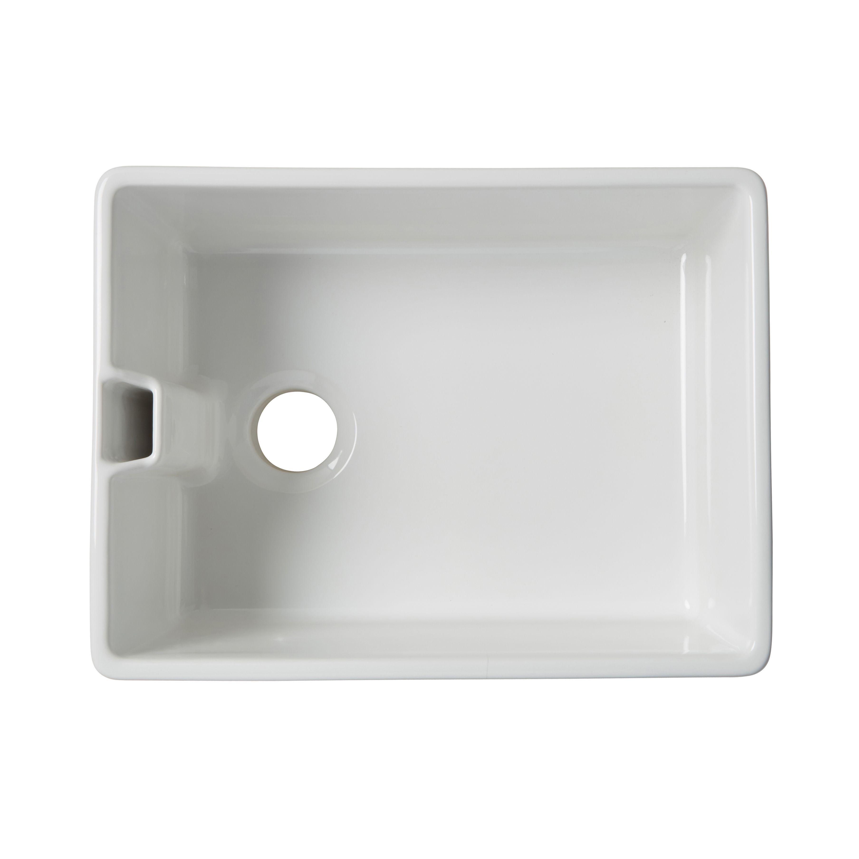 Cooke Lewis Chadwick White Ceramic 1 Bowl Sink Departments Diy At B Q